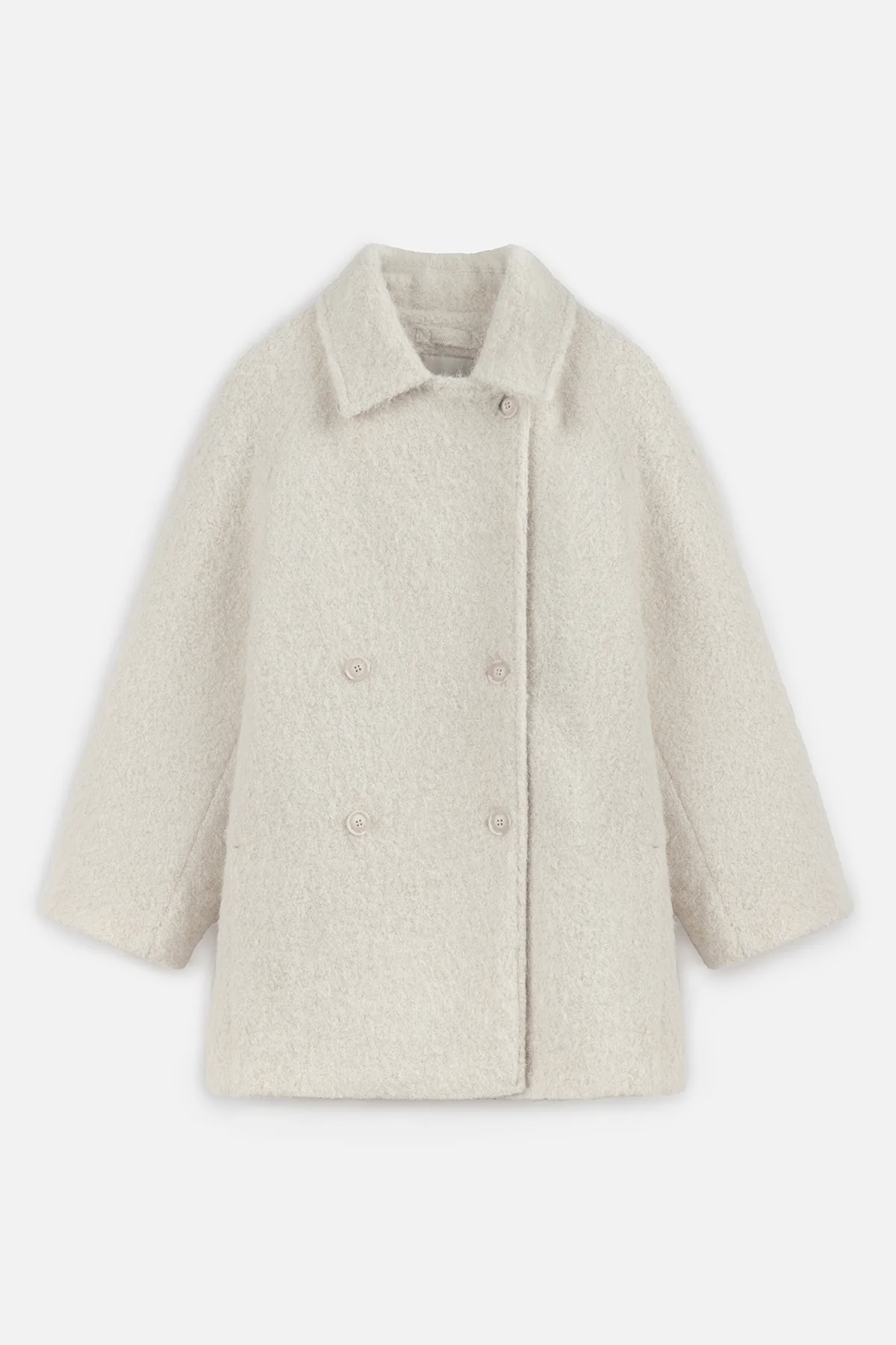 Double Breasted Cachet Coat Ecru - Image 2
