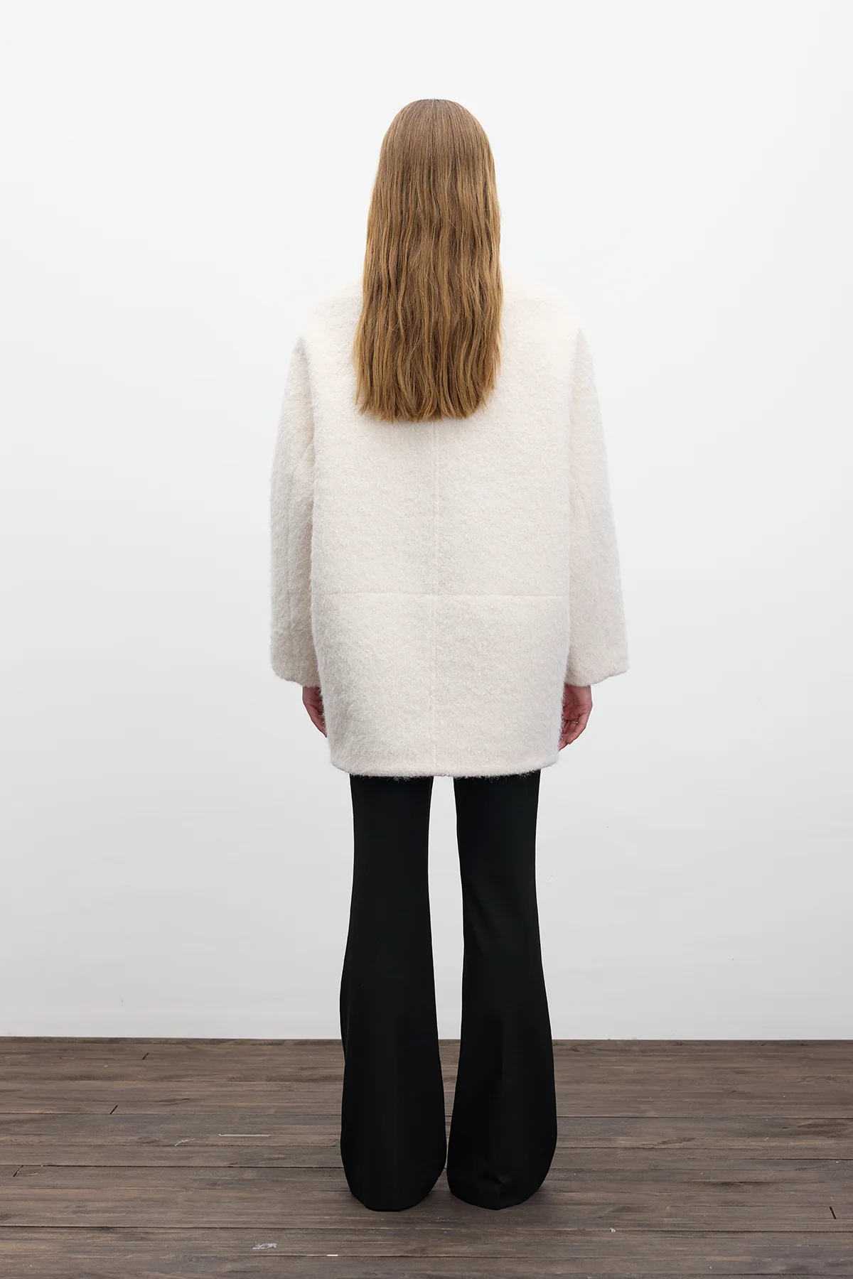Double Breasted Cachet Coat Ecru - Image 8