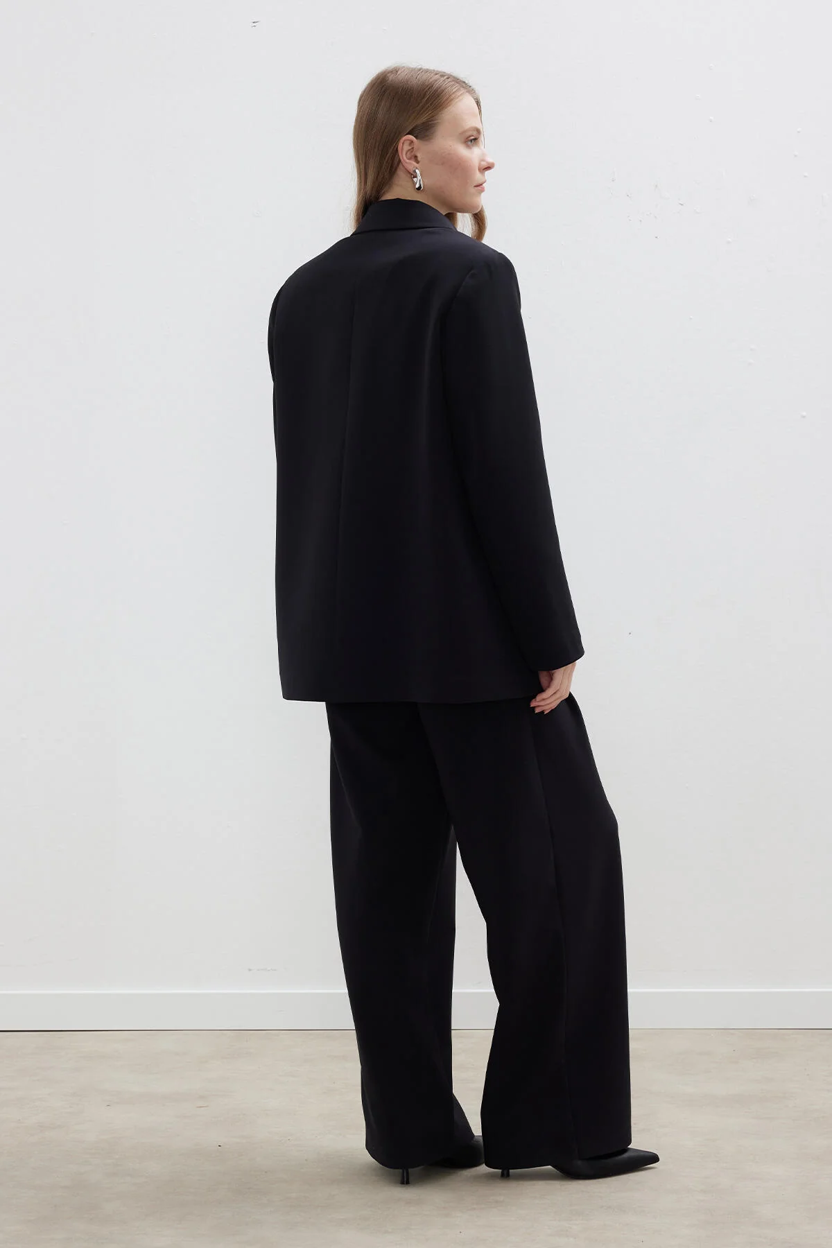 Double-Breasted Classic Blazer Jacket Black - Image 12