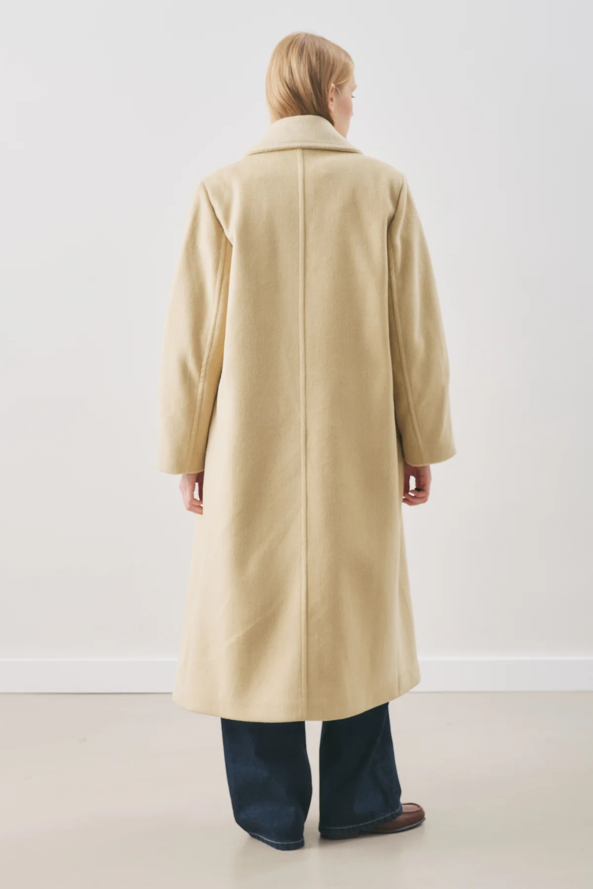 Double-Breasted Wool Coat Sage Green - Image 8