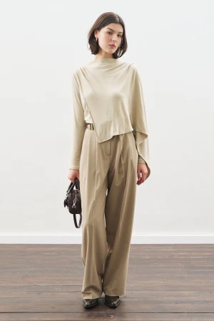 Drape Blouse With Scarf Detail Stone - Image 3