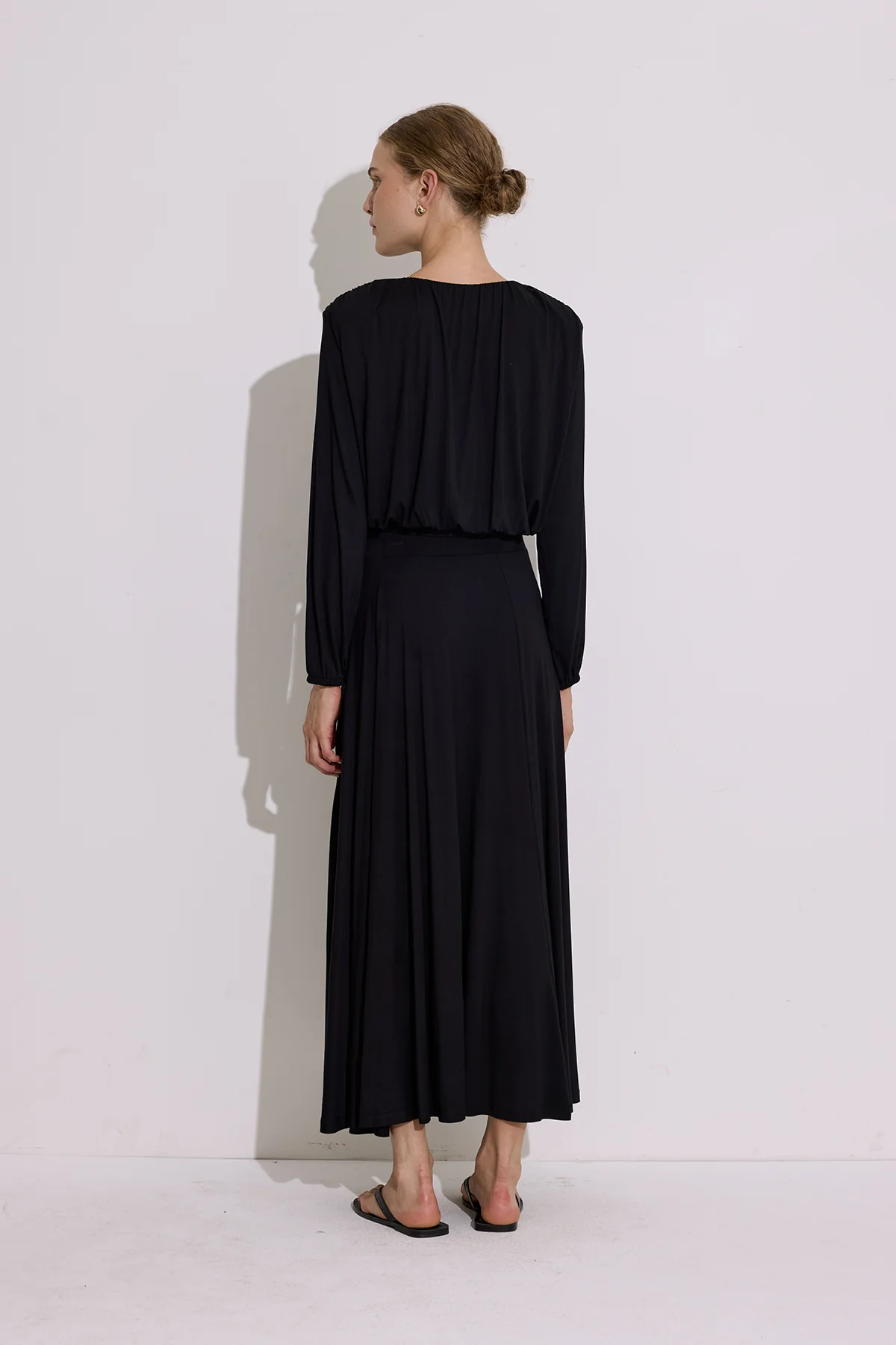 Draped Balloon Blouse Black - Image 6