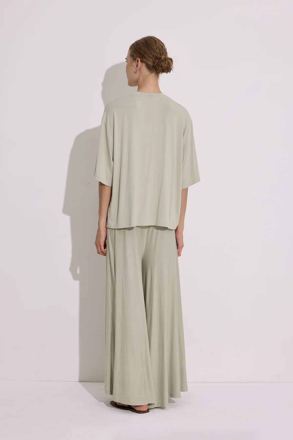 Draped Short Sleeve Blouse Pastel Green - Image 6