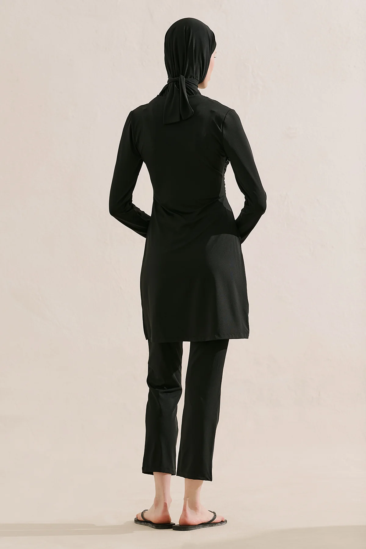 Draped Modest Swim Set Black - Image 8