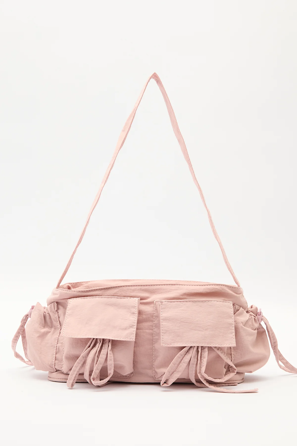Drawstring Bag With Pockets Pink - Image 4