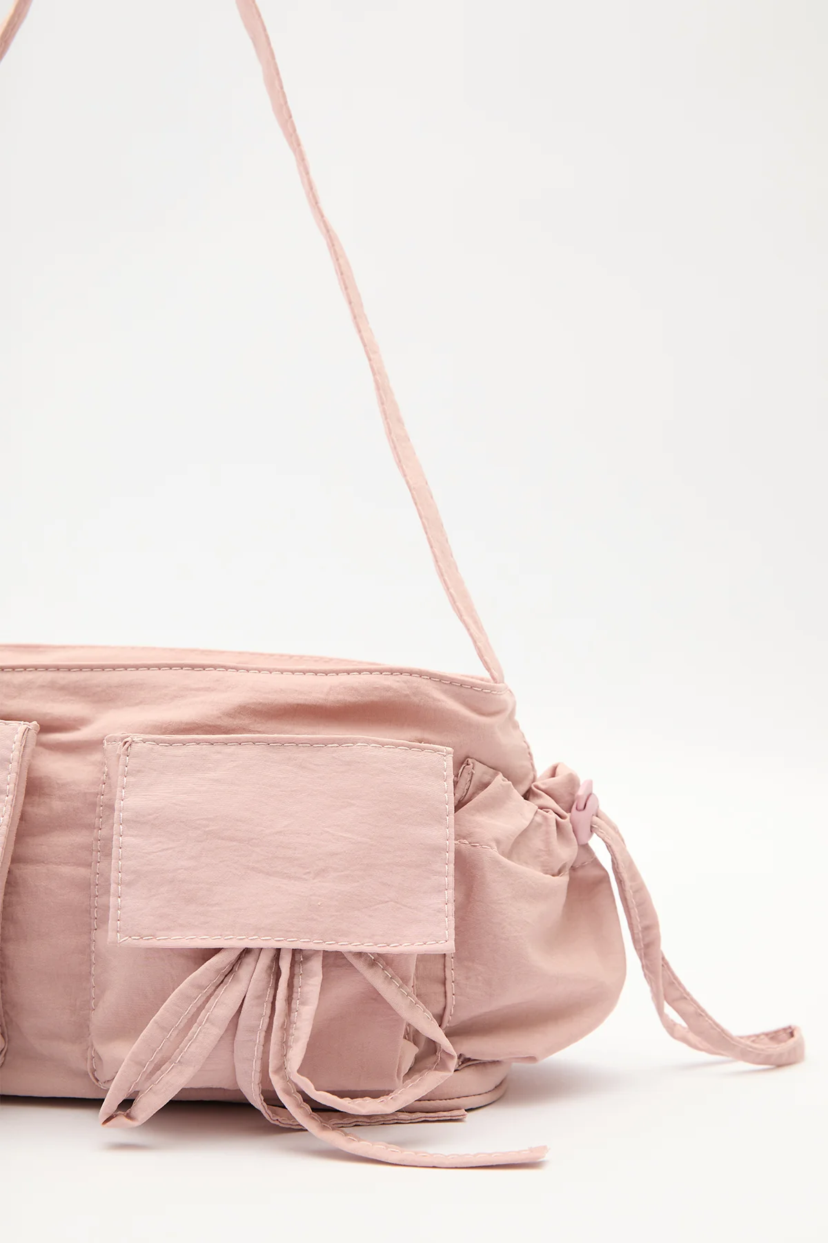 Drawstring Bag With Pockets Pink - Image 5