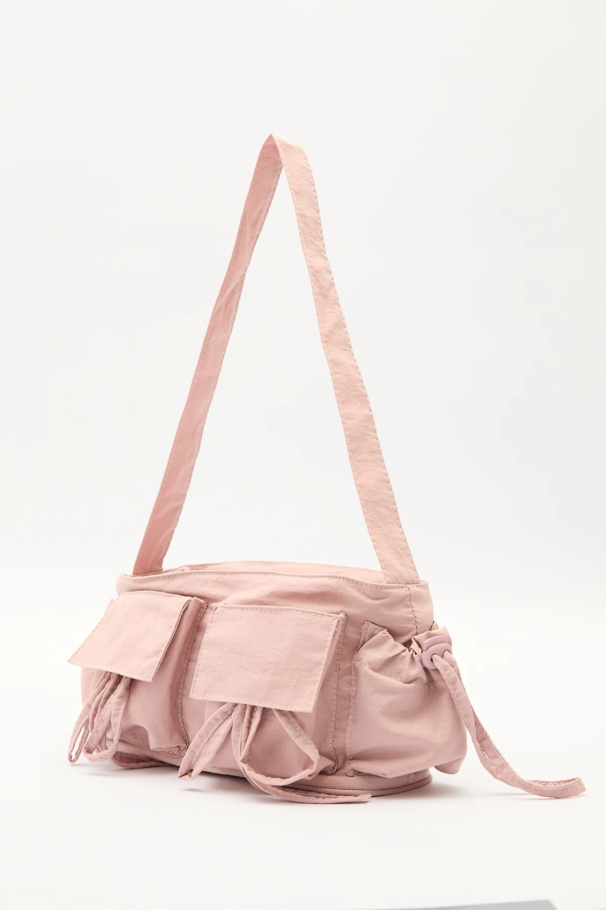 Drawstring Bag With Pockets Pink - Image 6