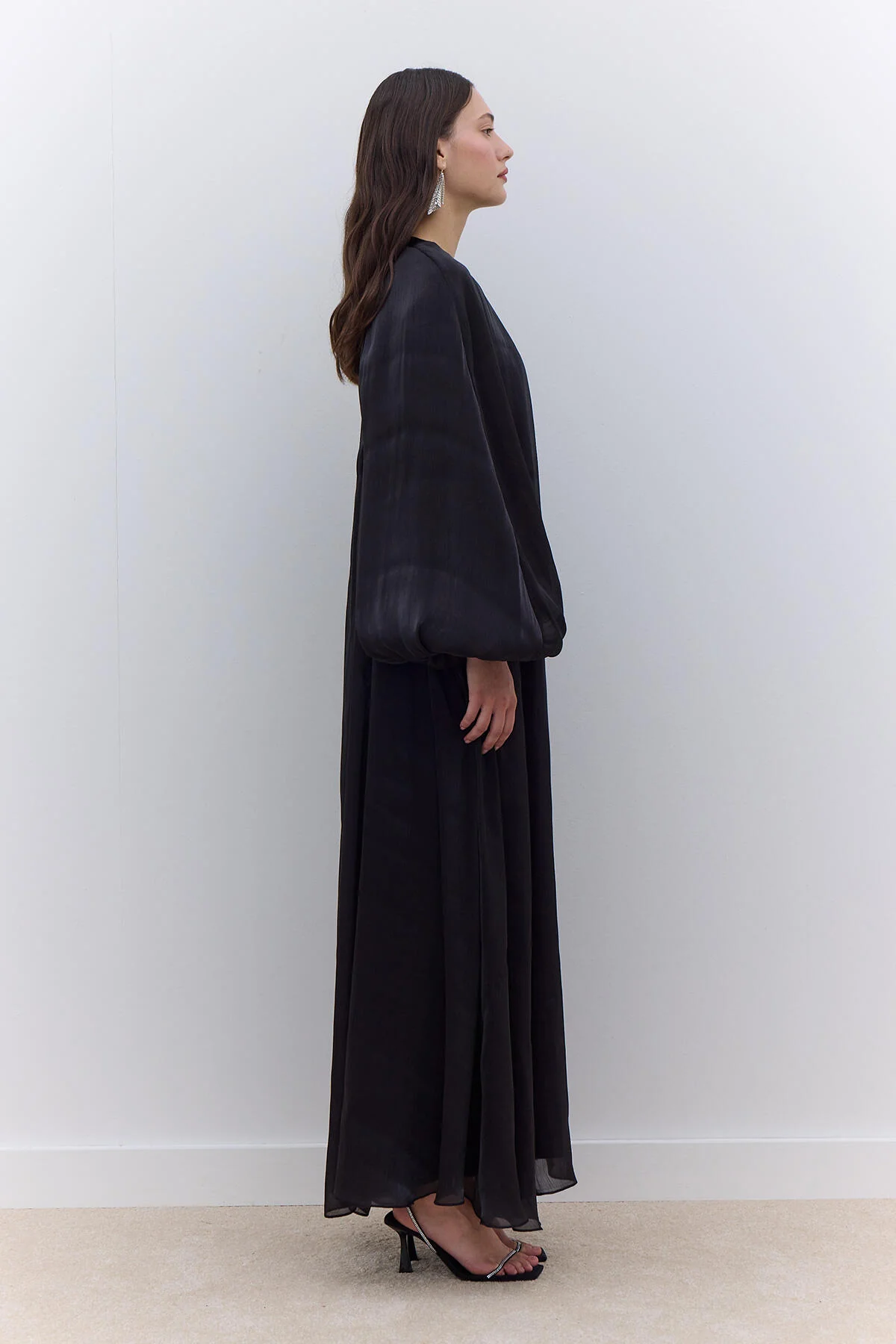 Dress With Wide Sleeve Detail Black - Image 4