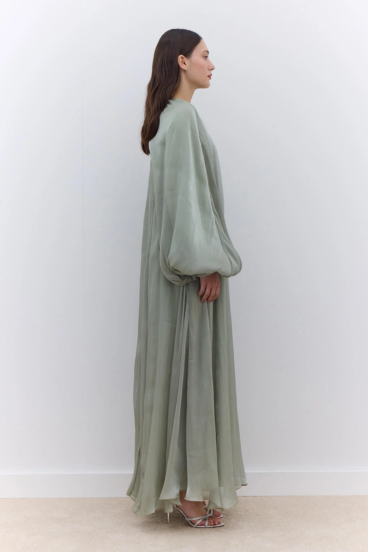 Dress With Wide Sleeve Detail Green - Image 4