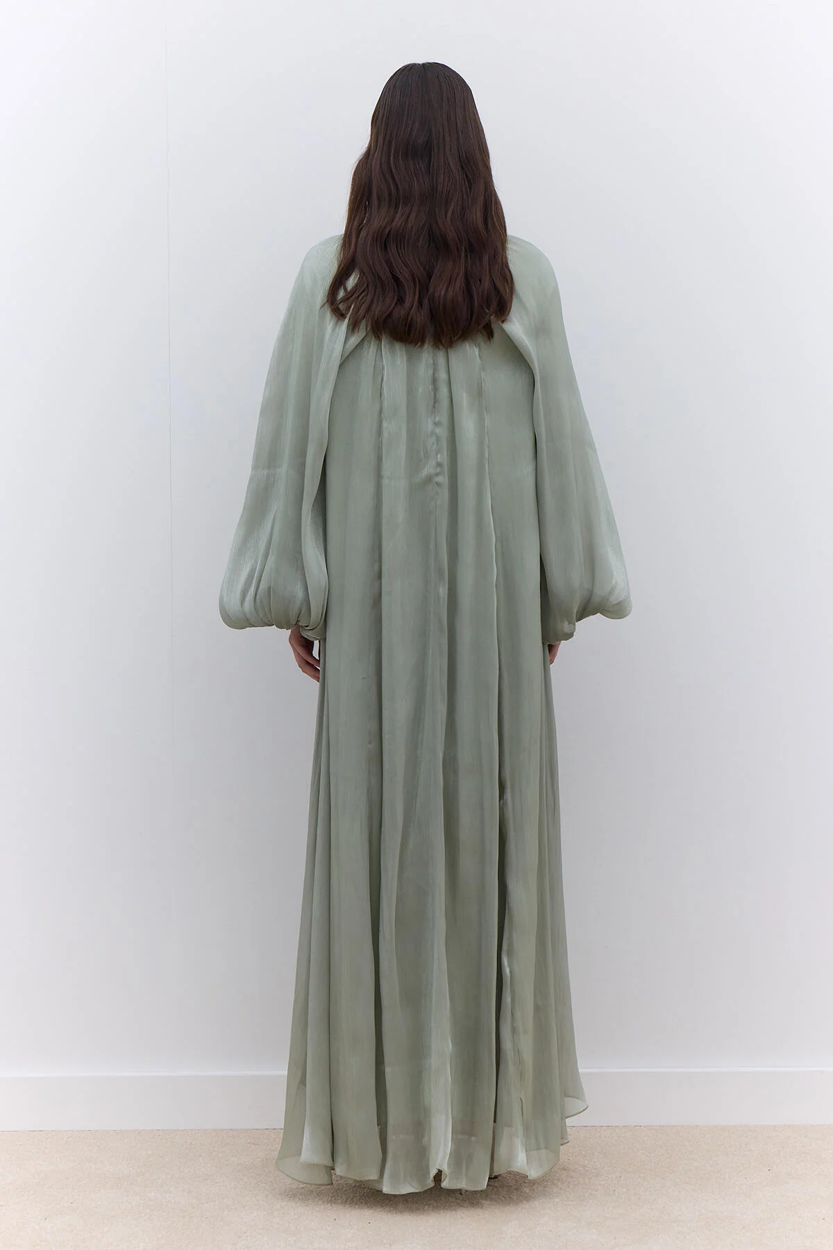 Dress With Wide Sleeve Detail Green - Image 5
