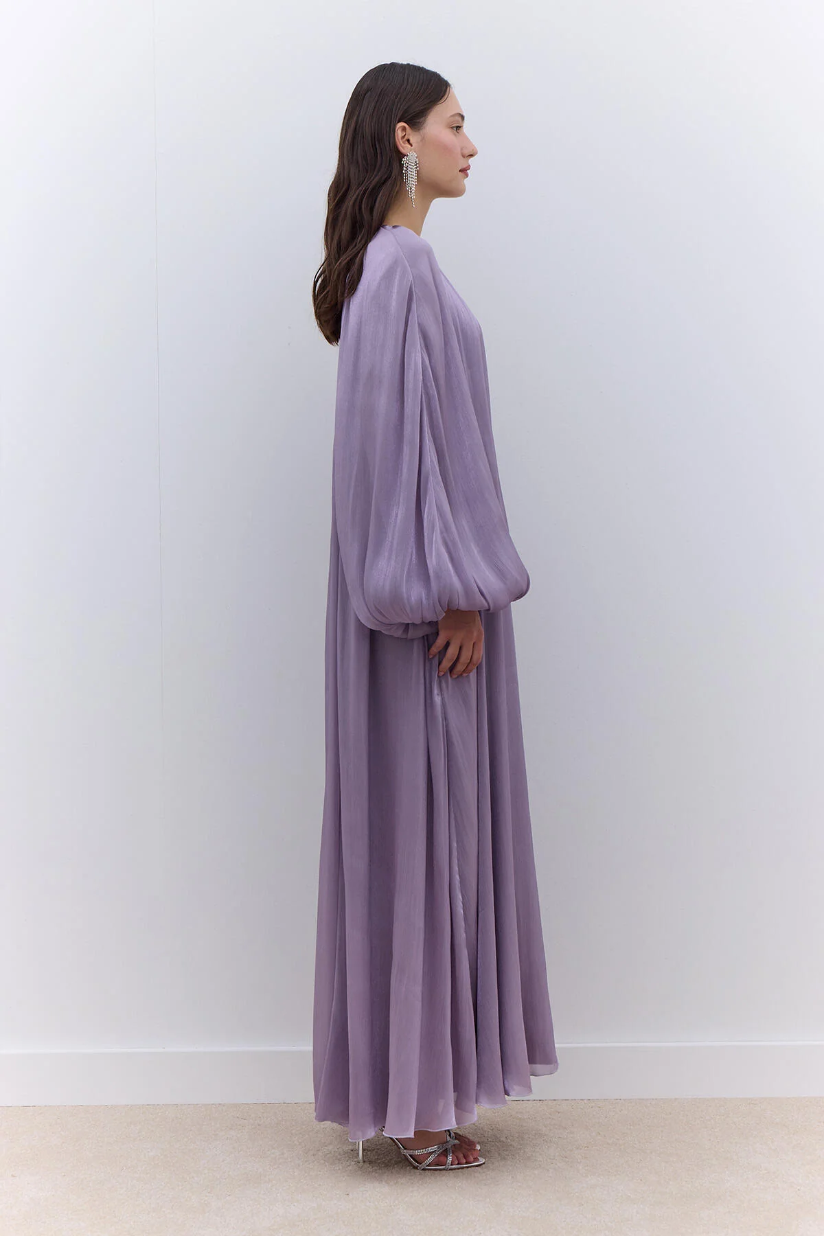 Dress With Wide Sleeve Detail Lilac - Image 4