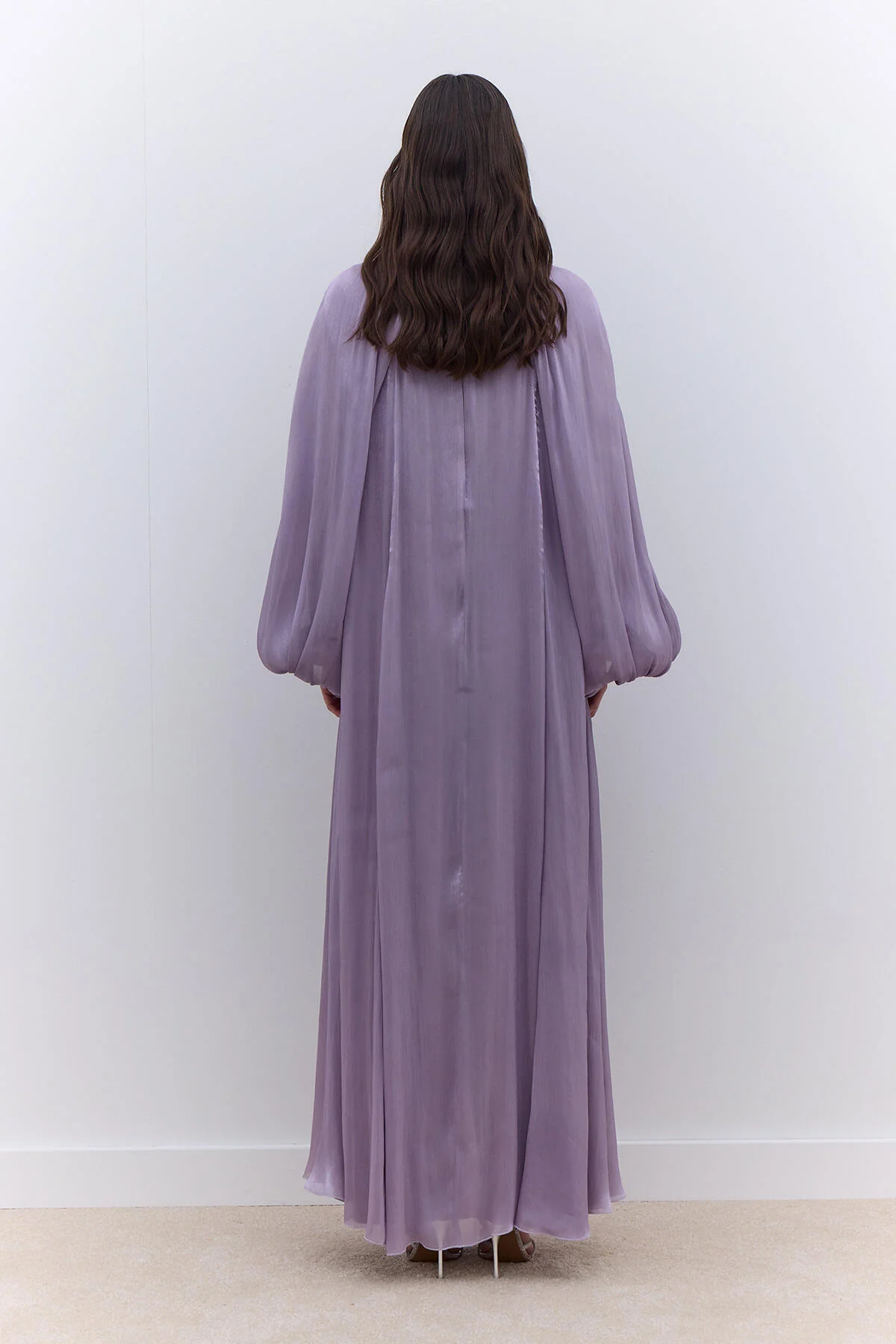 Dress With Wide Sleeve Detail Lilac - Image 5