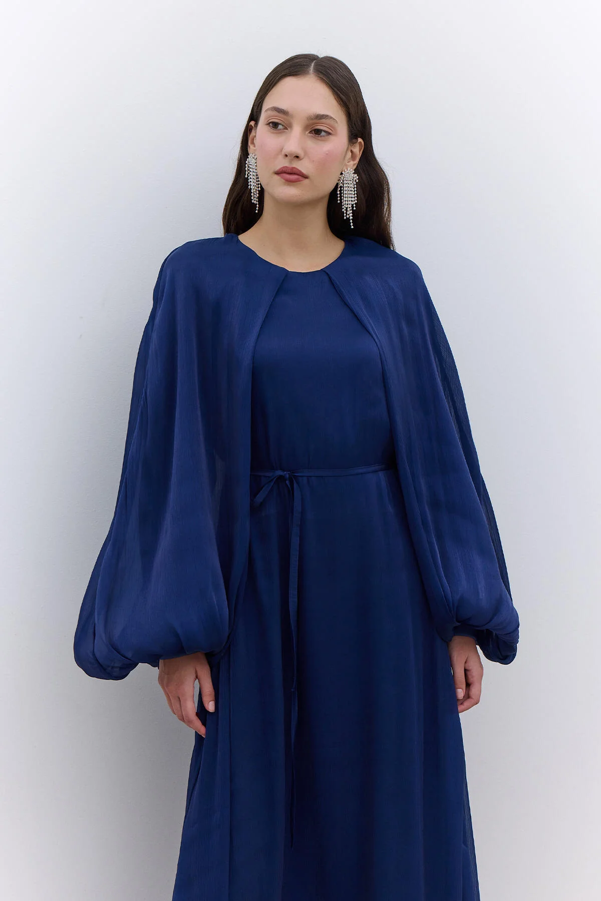 Dress With Wide Sleeve Detail Night Blue - Image 2
