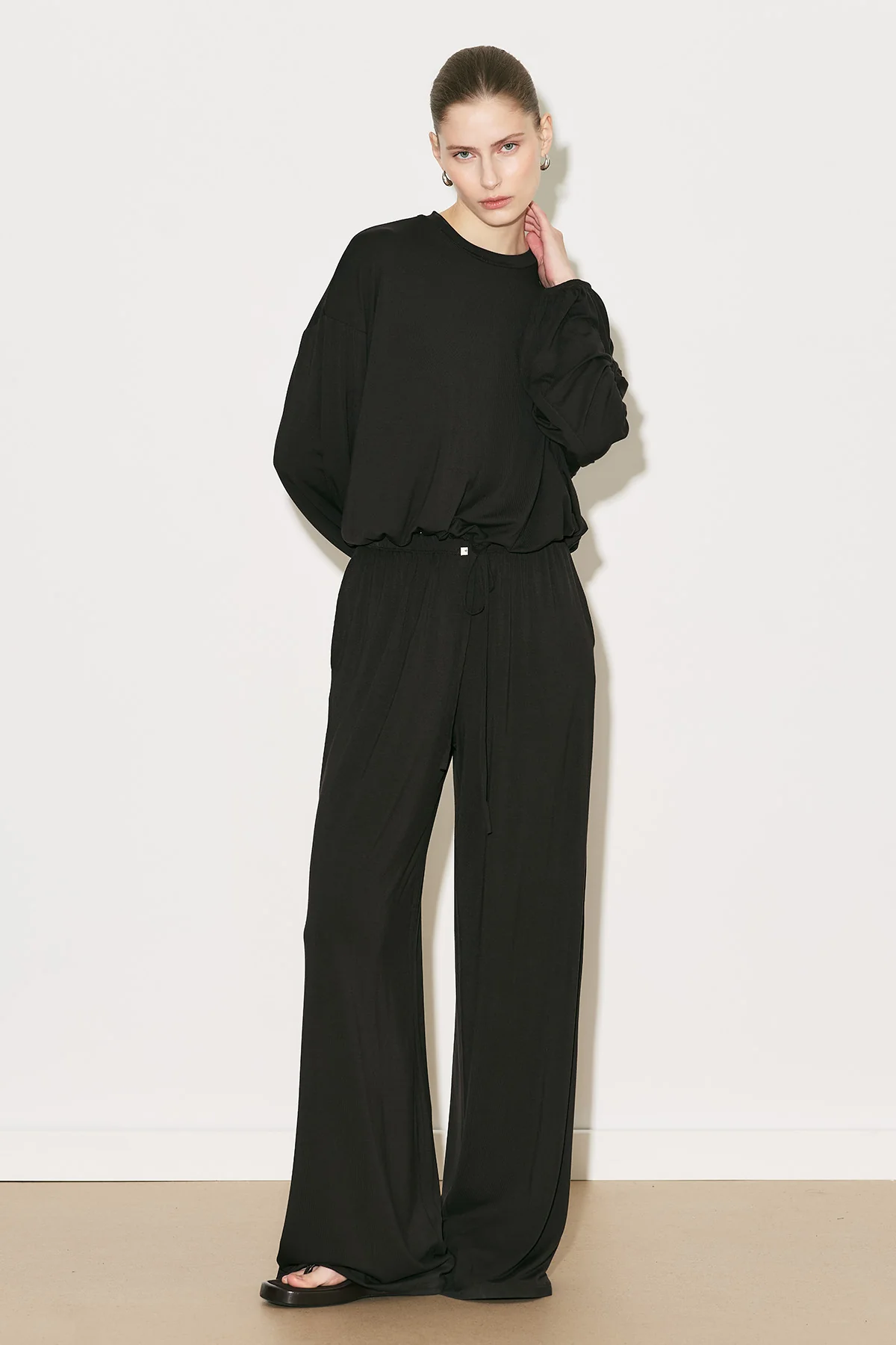 Easy Adjustable Balloon Sleeve Blouse Brown - Image 14