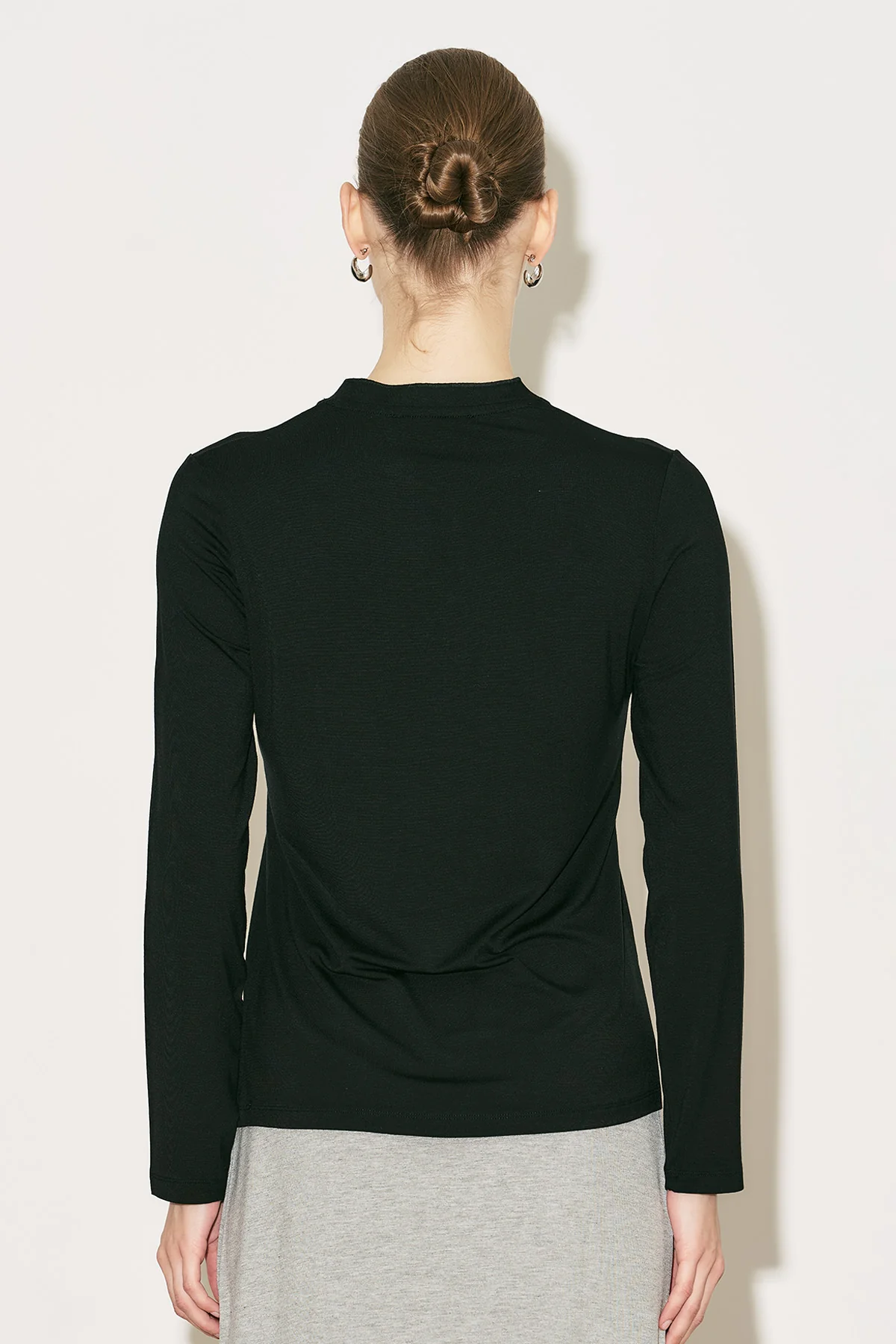 Easy Buttoned Long Sleeve Blouse Black - Image 14