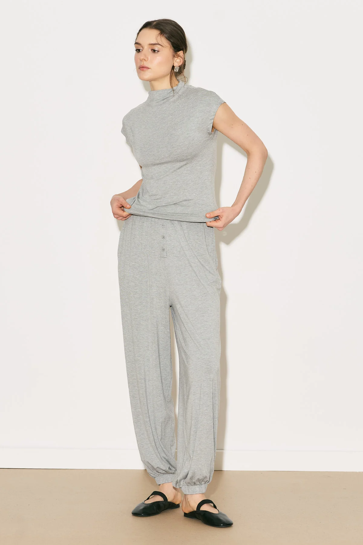 Easy Harem Trousers Grey Melange - Image 2
