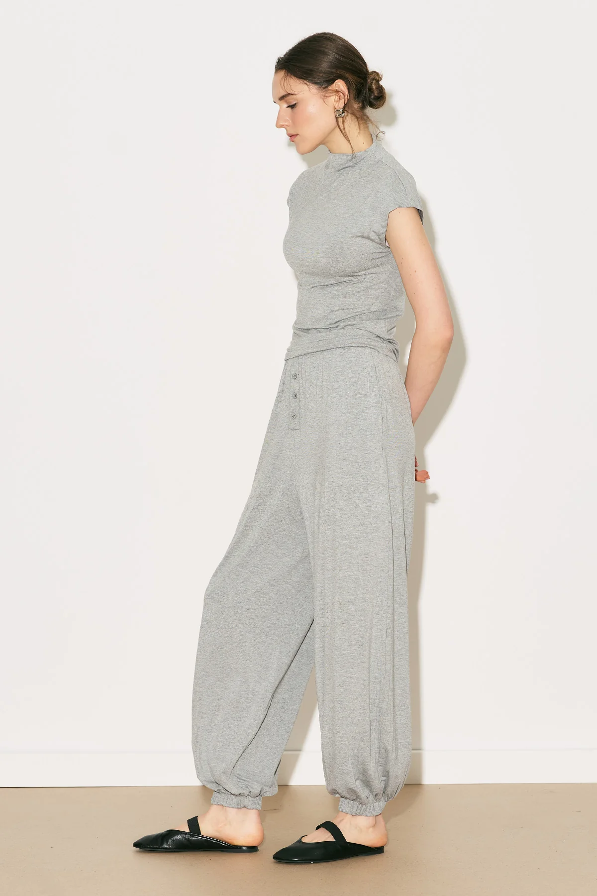 Easy Harem Trousers Grey Melange - Image 4