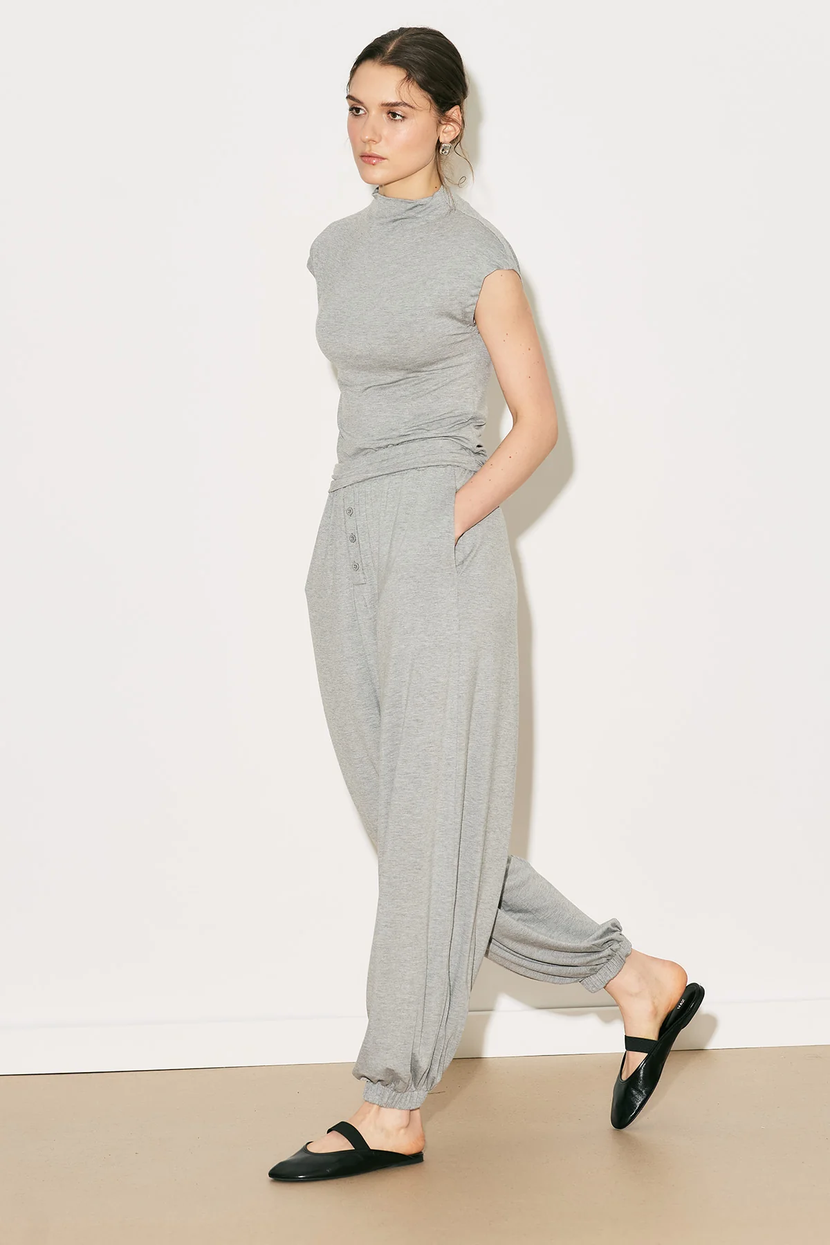 Easy Harem Trousers Grey Melange - Image 8