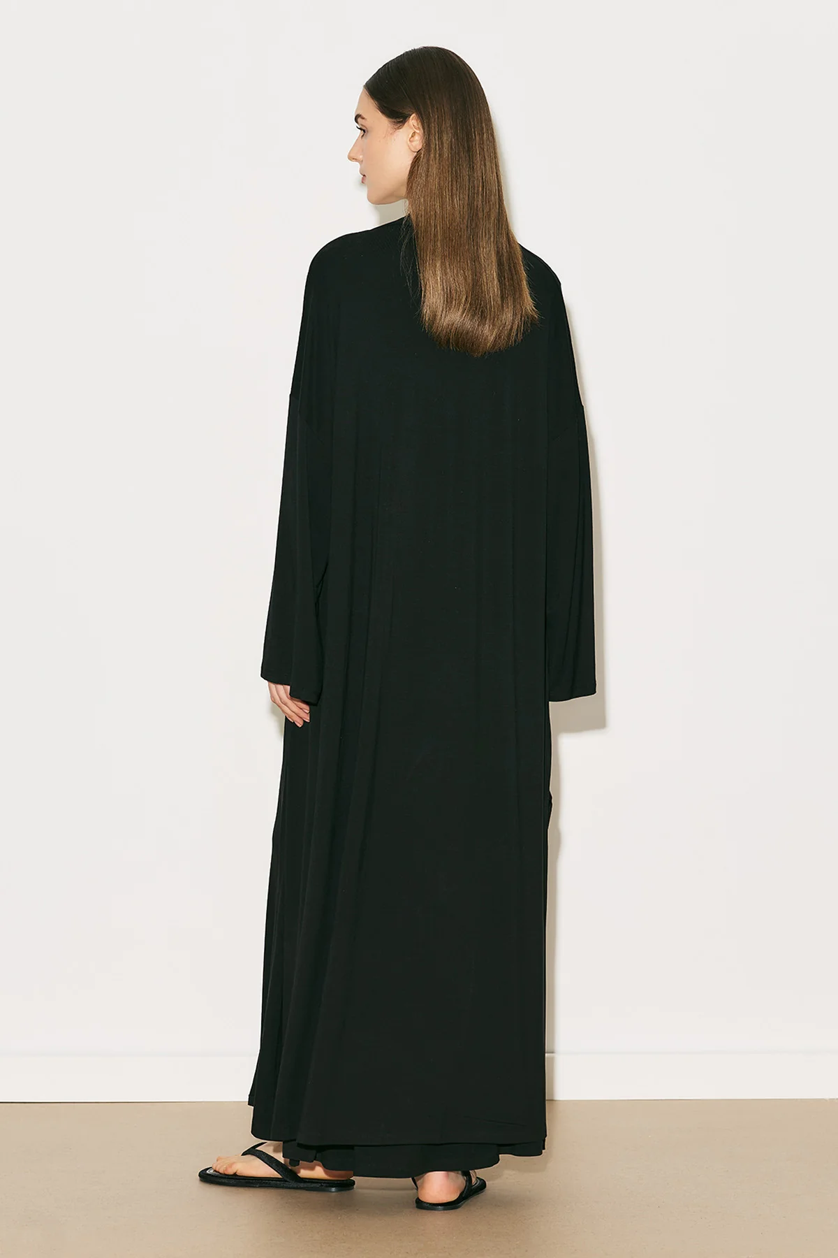 Easy Relaxed Long Kimono Black - Image 7