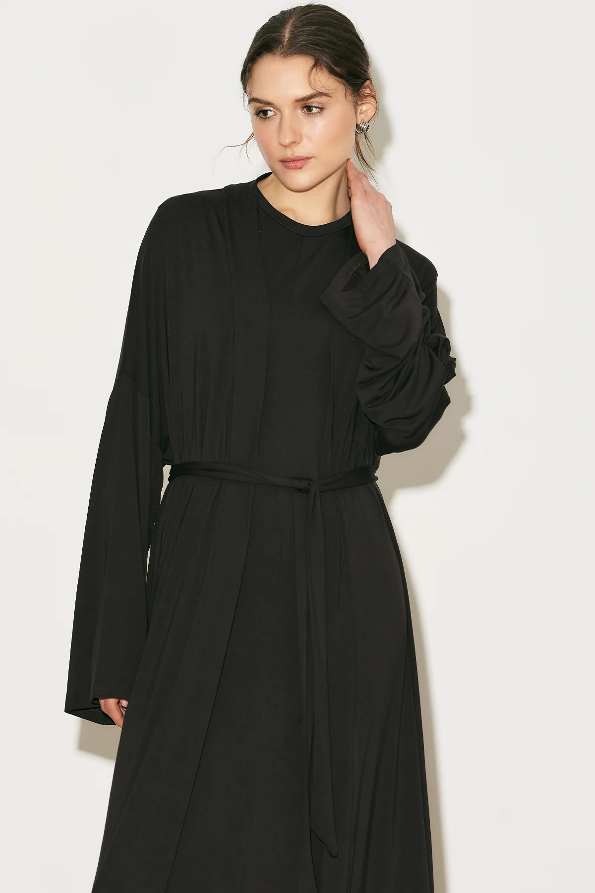 Easy Relaxed Long Kimono Brown - Image 11