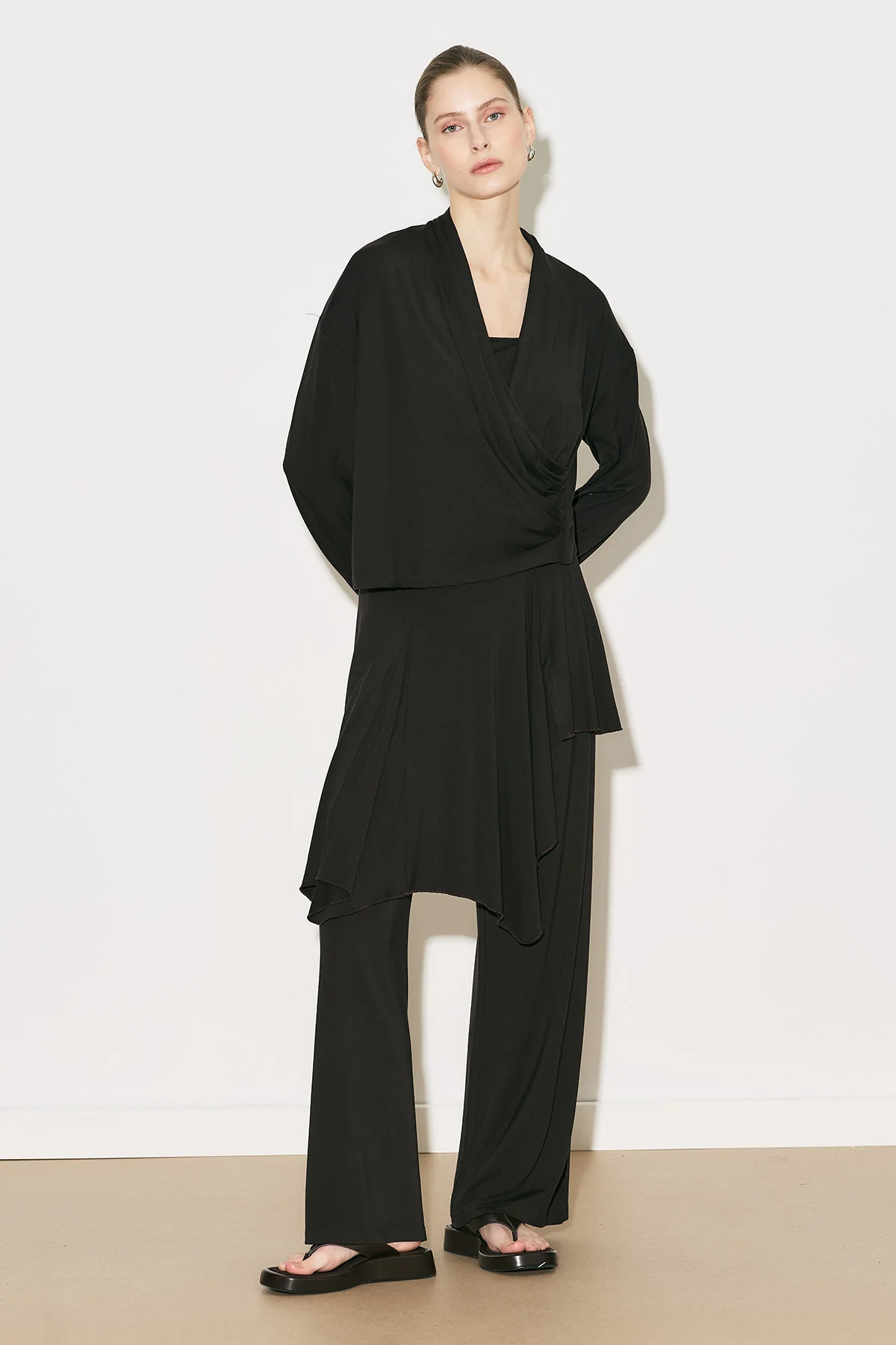 Easy Skirt Effect Trousers Brown
