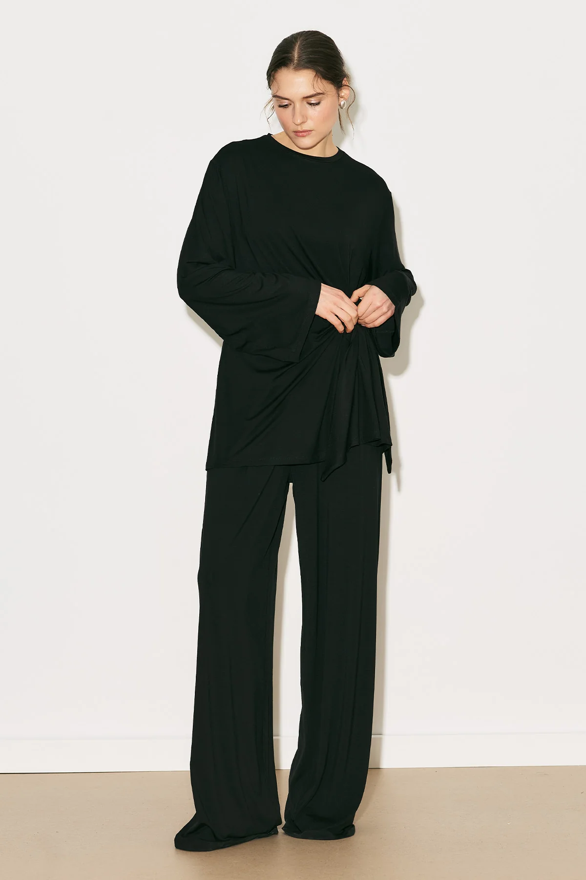 Easy Tie Detail Blouse Black - Image 3