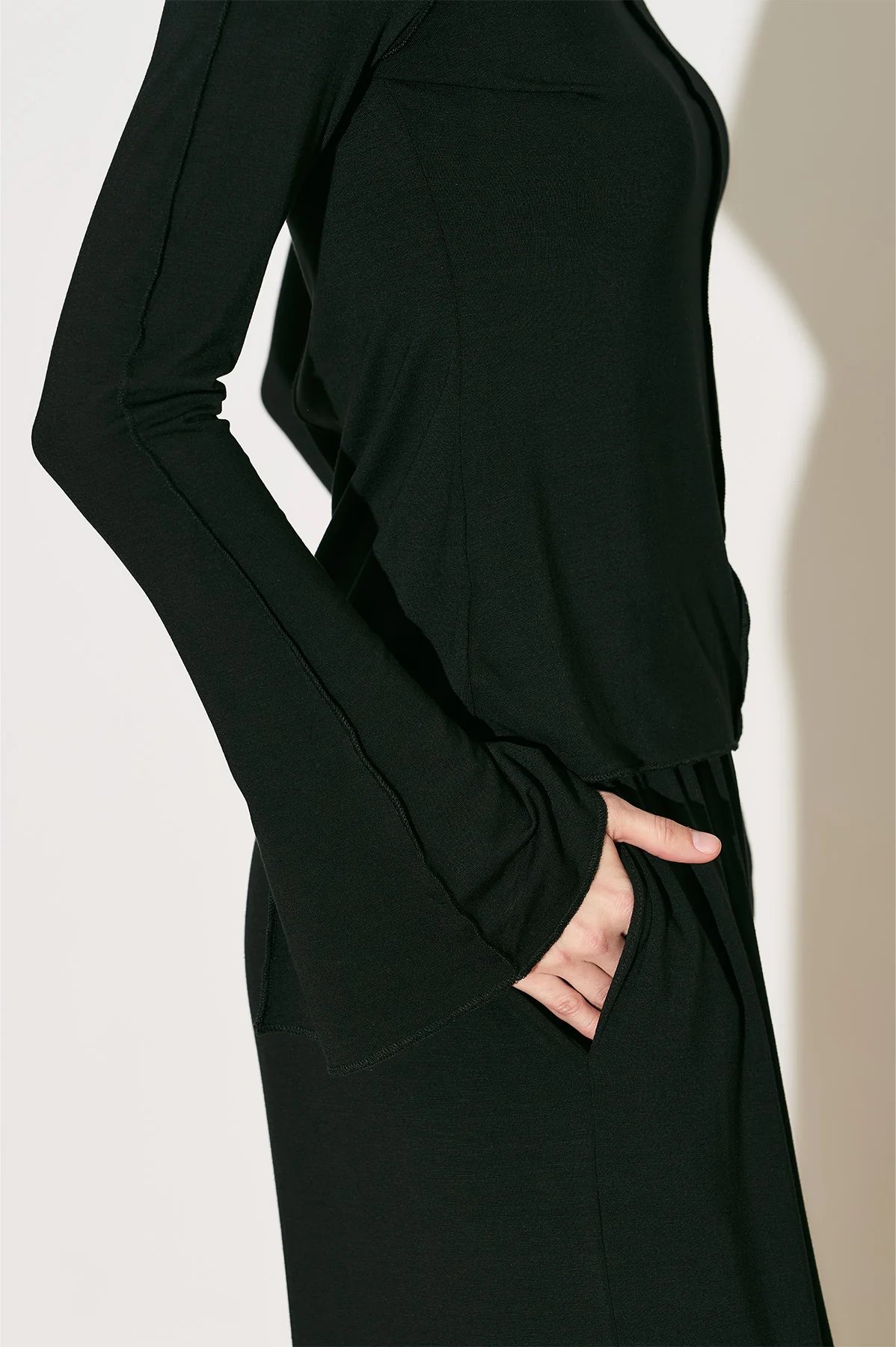 Easy Wide Long Sleeve Blouse Black - Image 16