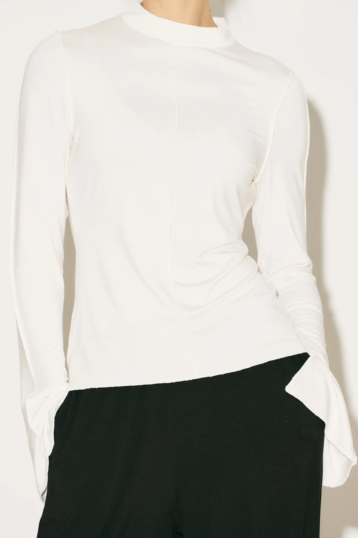 Easy Wide Long Sleeve Blouse Ecru - Image 16