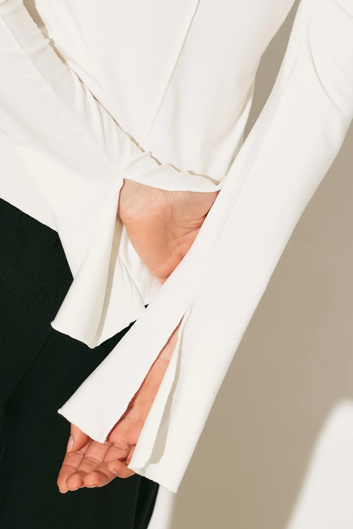 Easy Wide Long Sleeve Blouse Ecru - Image 9