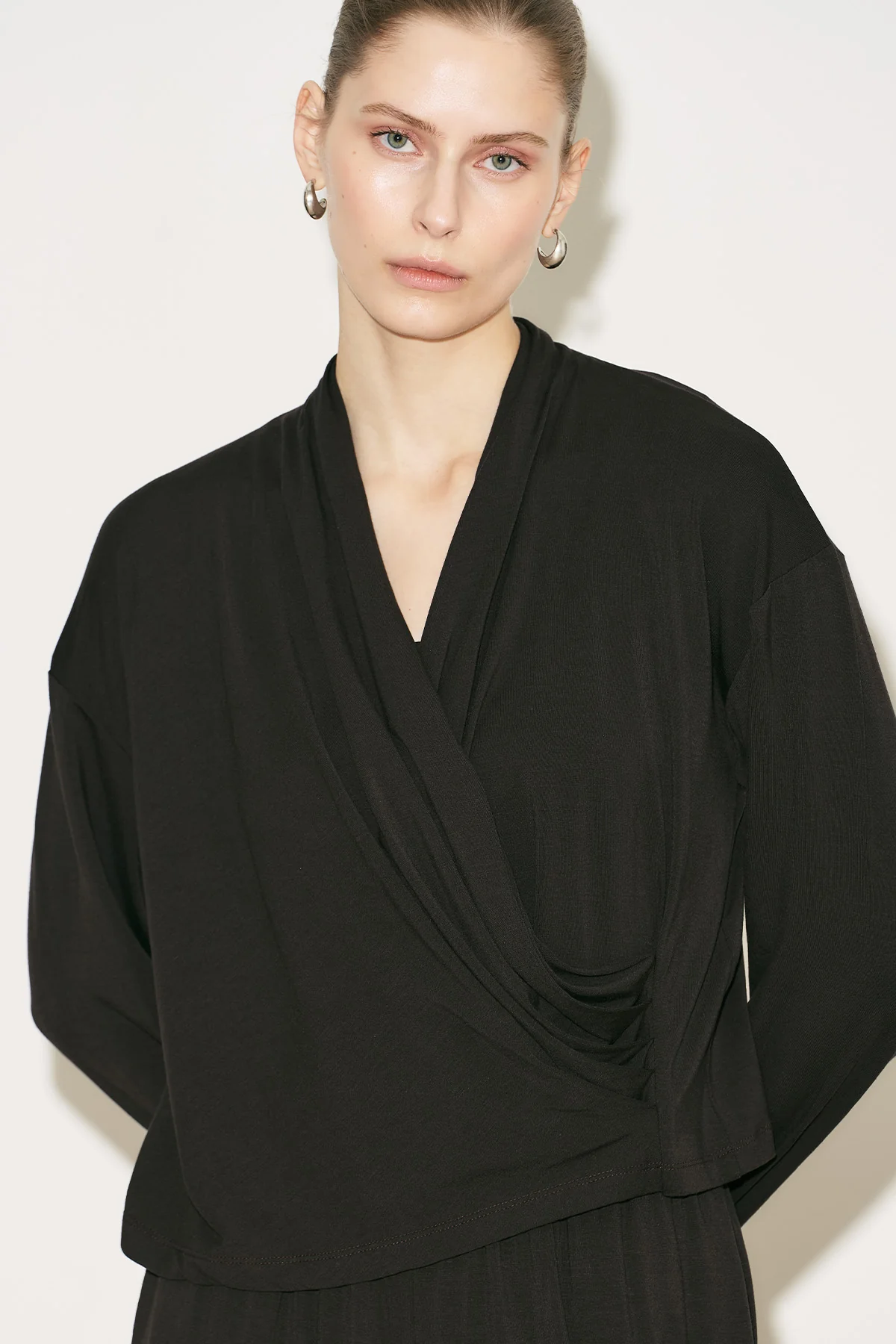 Easy Wrap Blouse Brown
