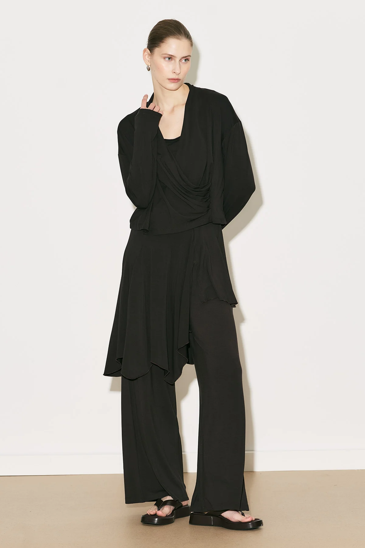 Easy Wrap Blouse Brown - Image 3