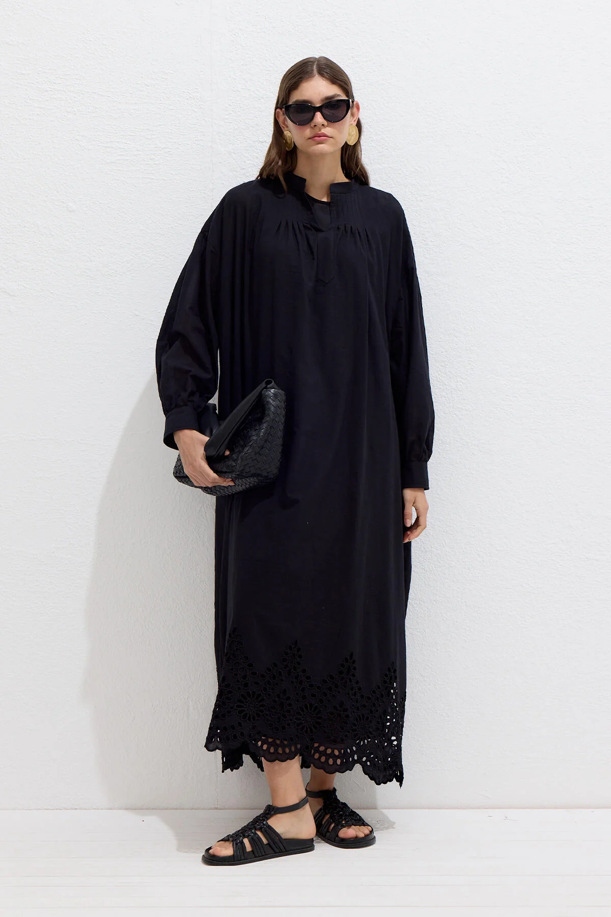 Embroidered Broderie Dress Black - Image 3