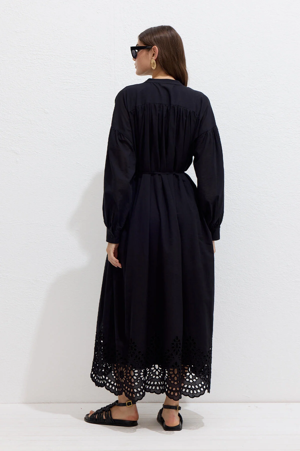 Embroidered Broderie Dress Black - Image 9