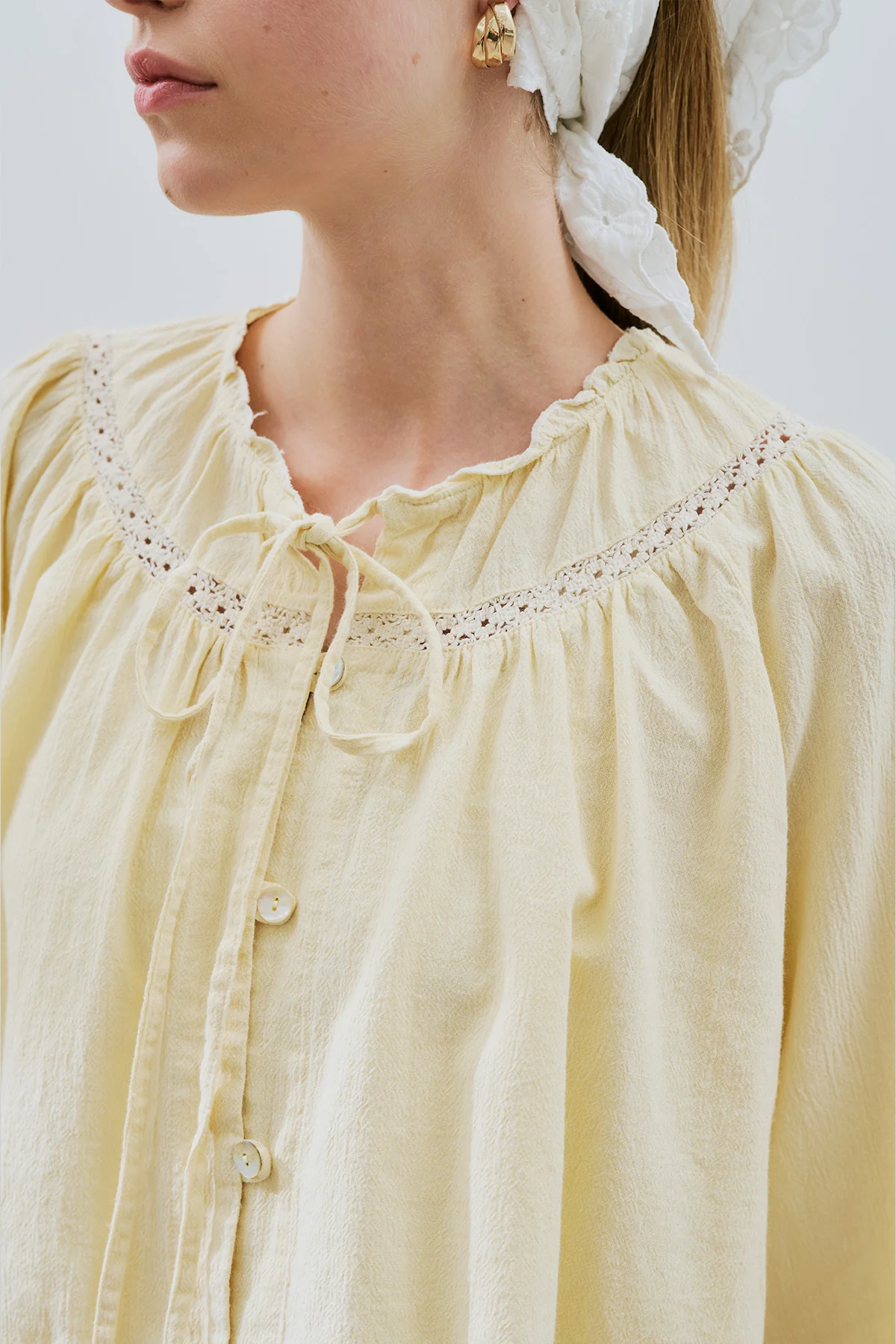 Embroidered Crop Blouse Yellow - Image 5