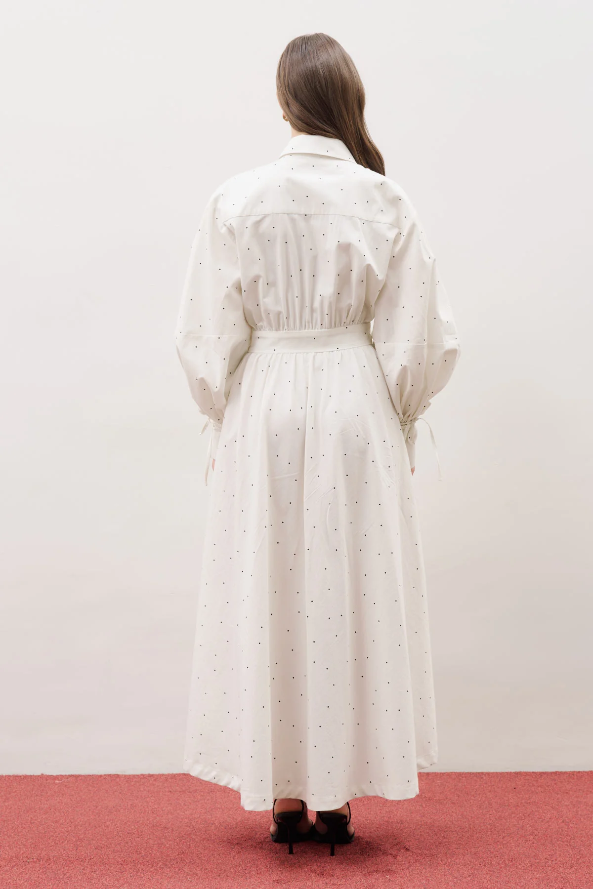 Enya Pleated Shirt Dress Polka Dot - Image 10