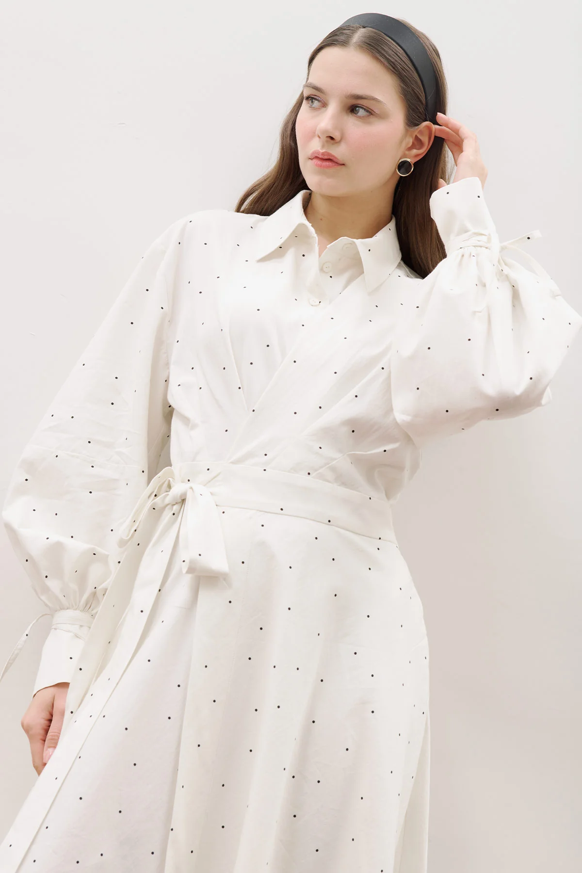 Enya Pleated Shirt Dress Polka Dot - Image 3