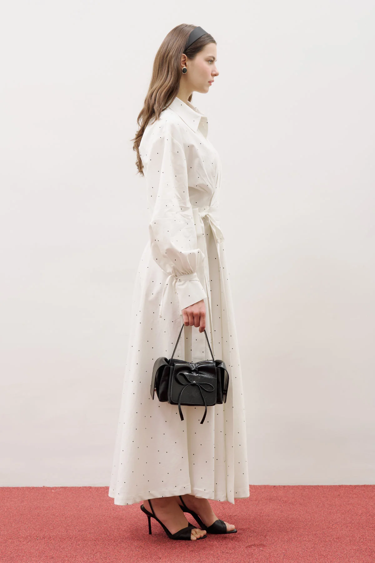 Enya Pleated Shirt Dress Polka Dot - Image 4