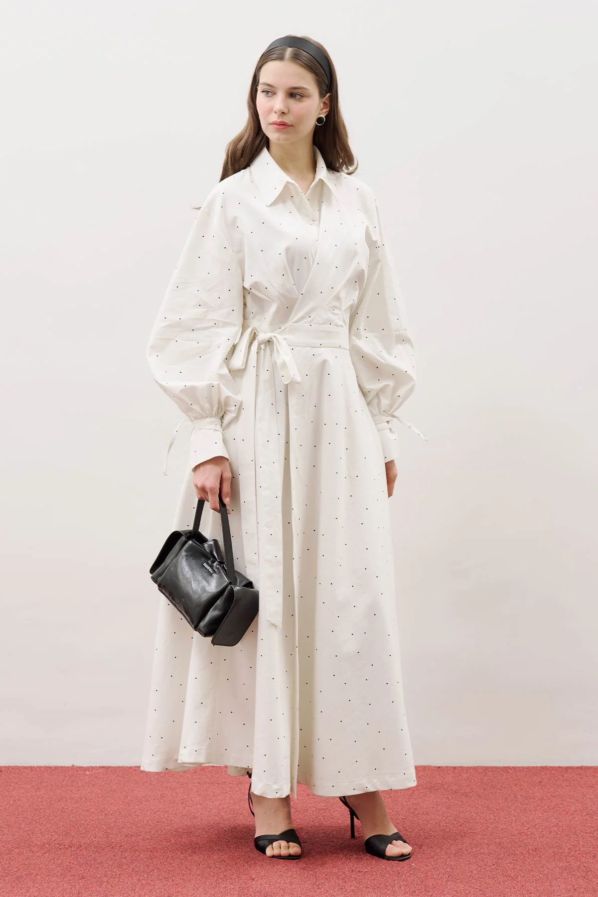 Enya Pleated Shirt Dress Polka Dot - Image 6