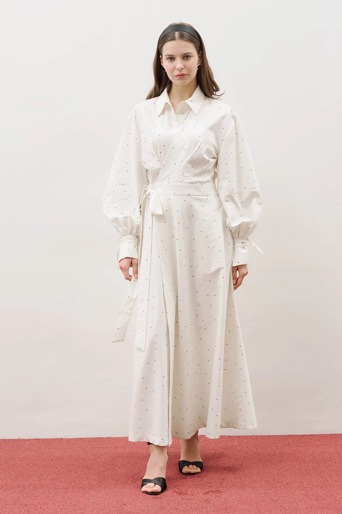 Enya Pleated Shirt Dress Polka Dot - Image 8