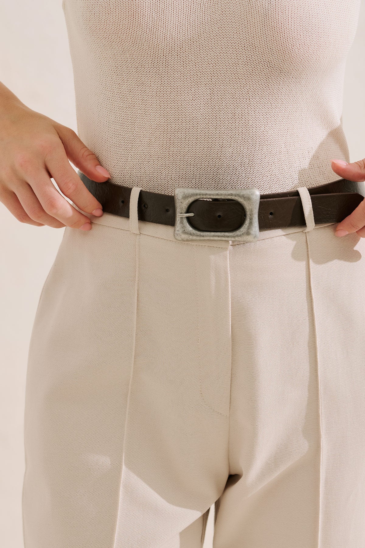 Vintage Buckle Belt Brown - Image 2