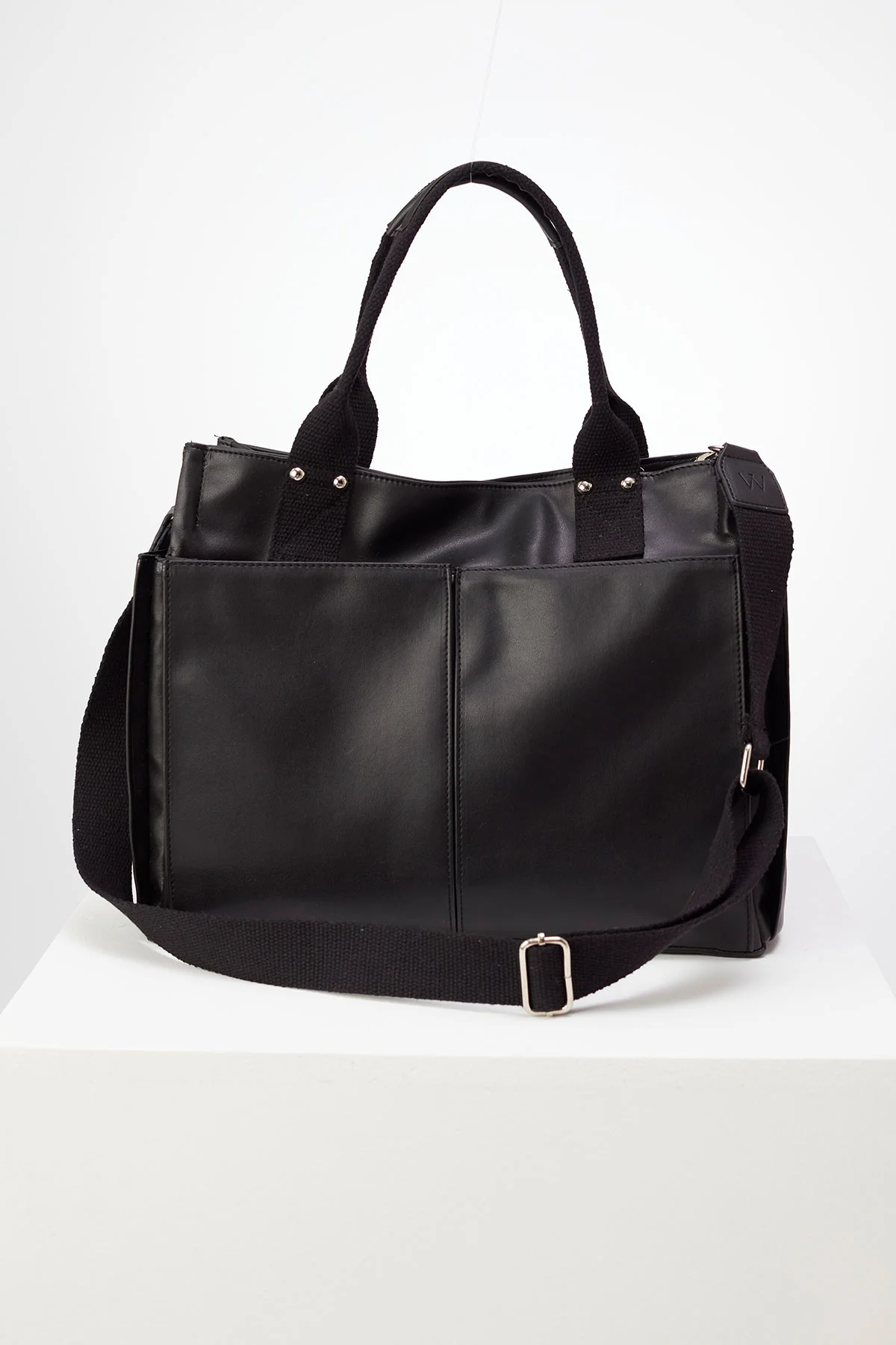 Everyday Faux Leather Bag Black - Image 5