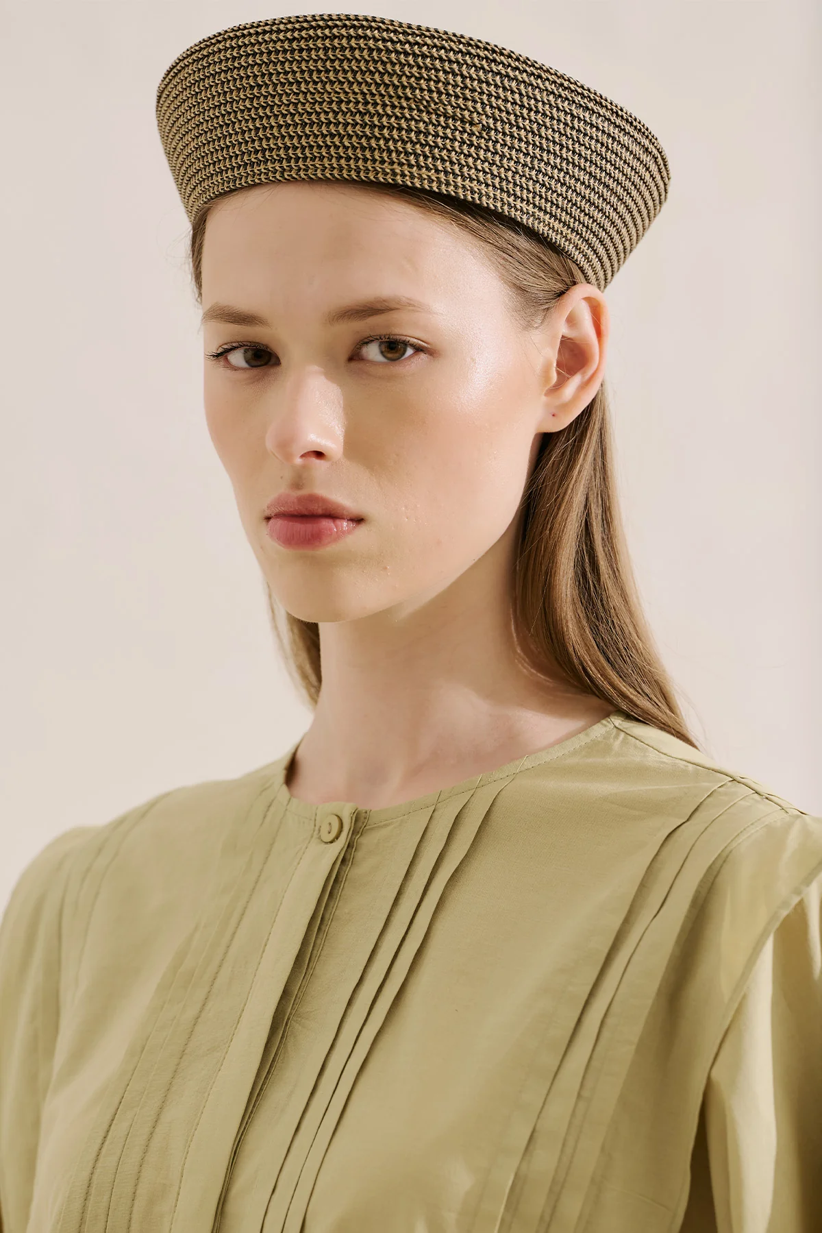 Flowing Tunic With Ruffle Detail Sand - Image 6