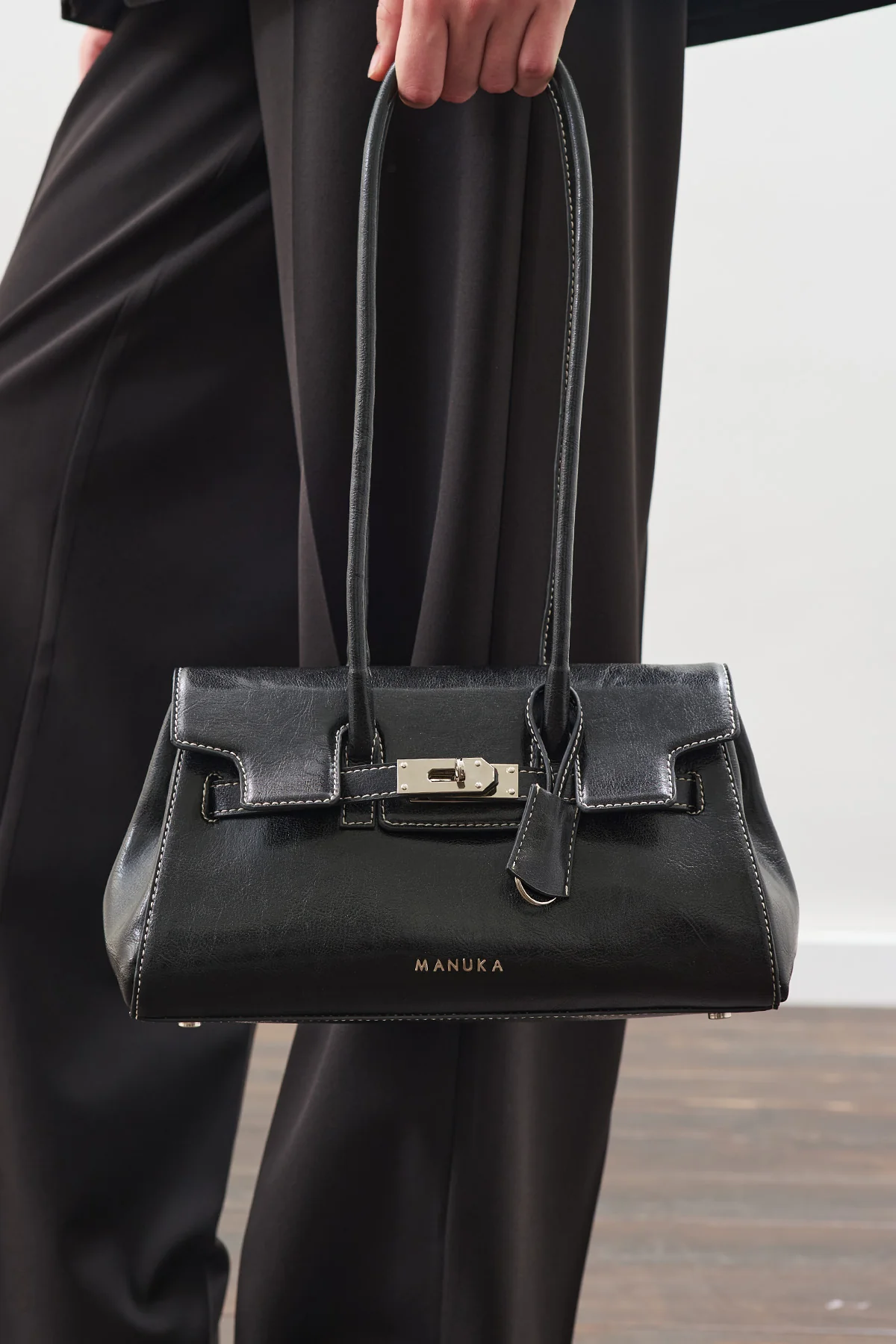 Flap Bag With Buckle Detail Black - Image 2