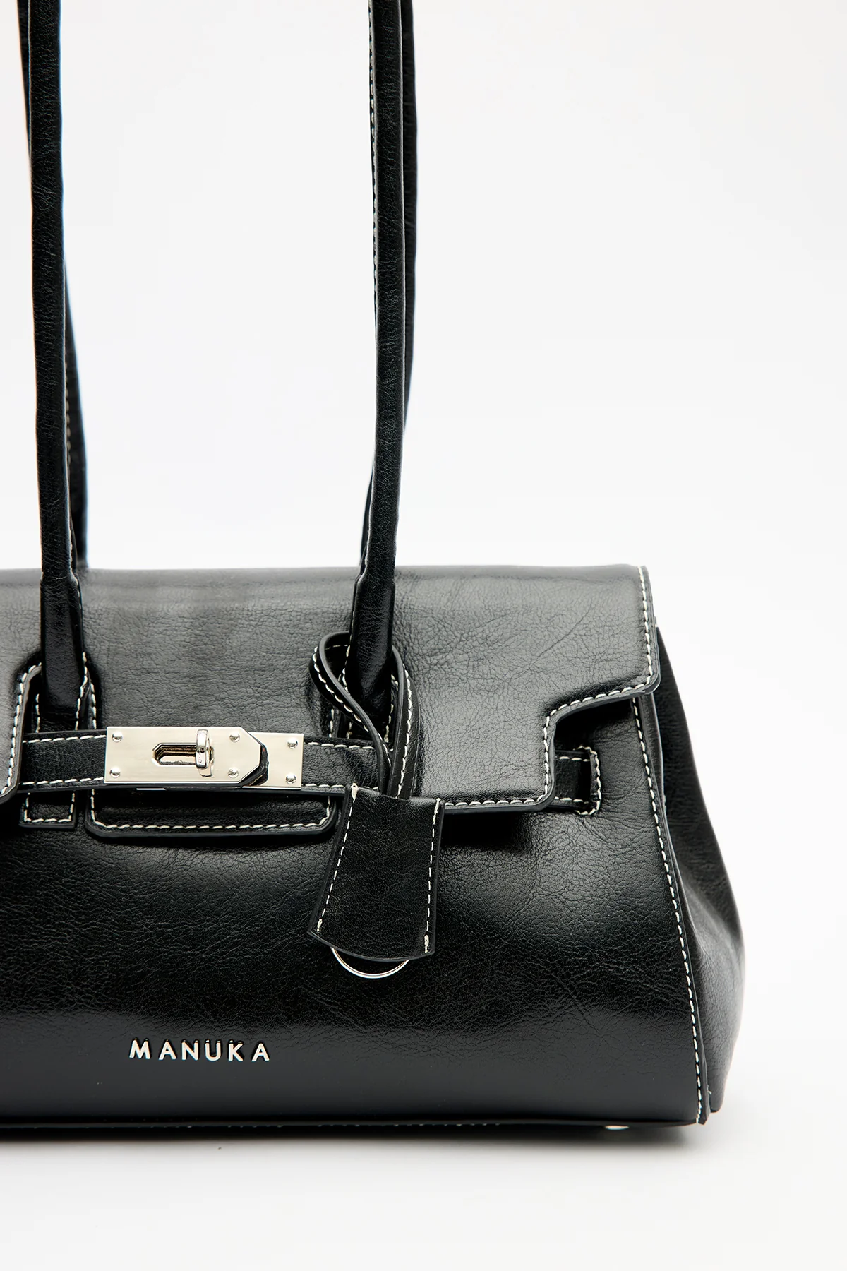 Flap Bag With Buckle Detail Black - Image 6