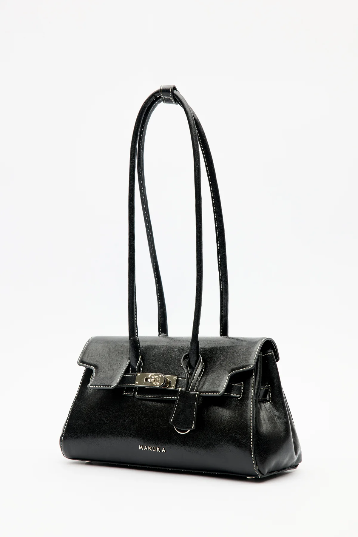 Flap Bag With Buckle Detail Black - Image 7
