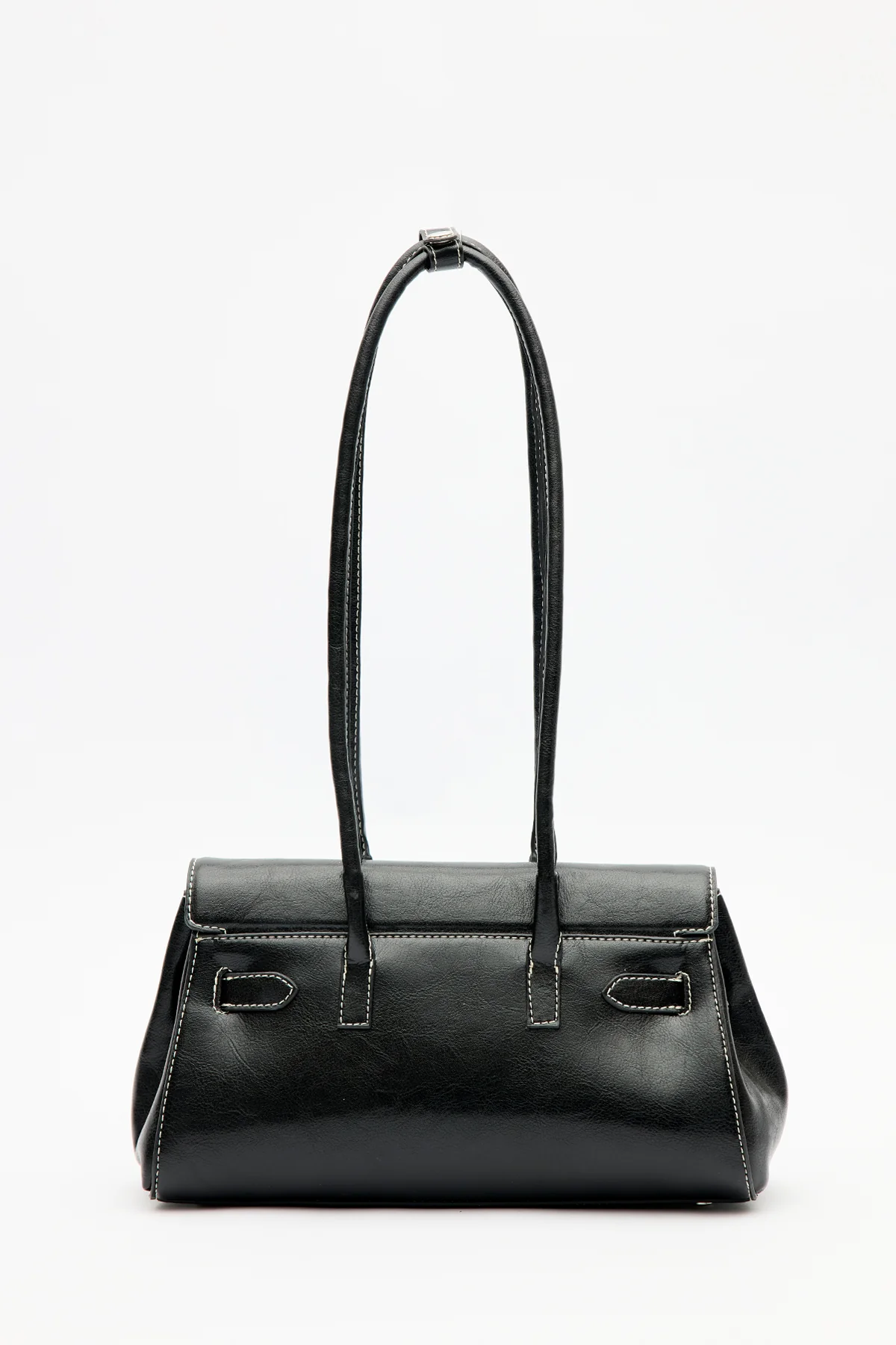 Flap Bag With Buckle Detail Black - Image 8