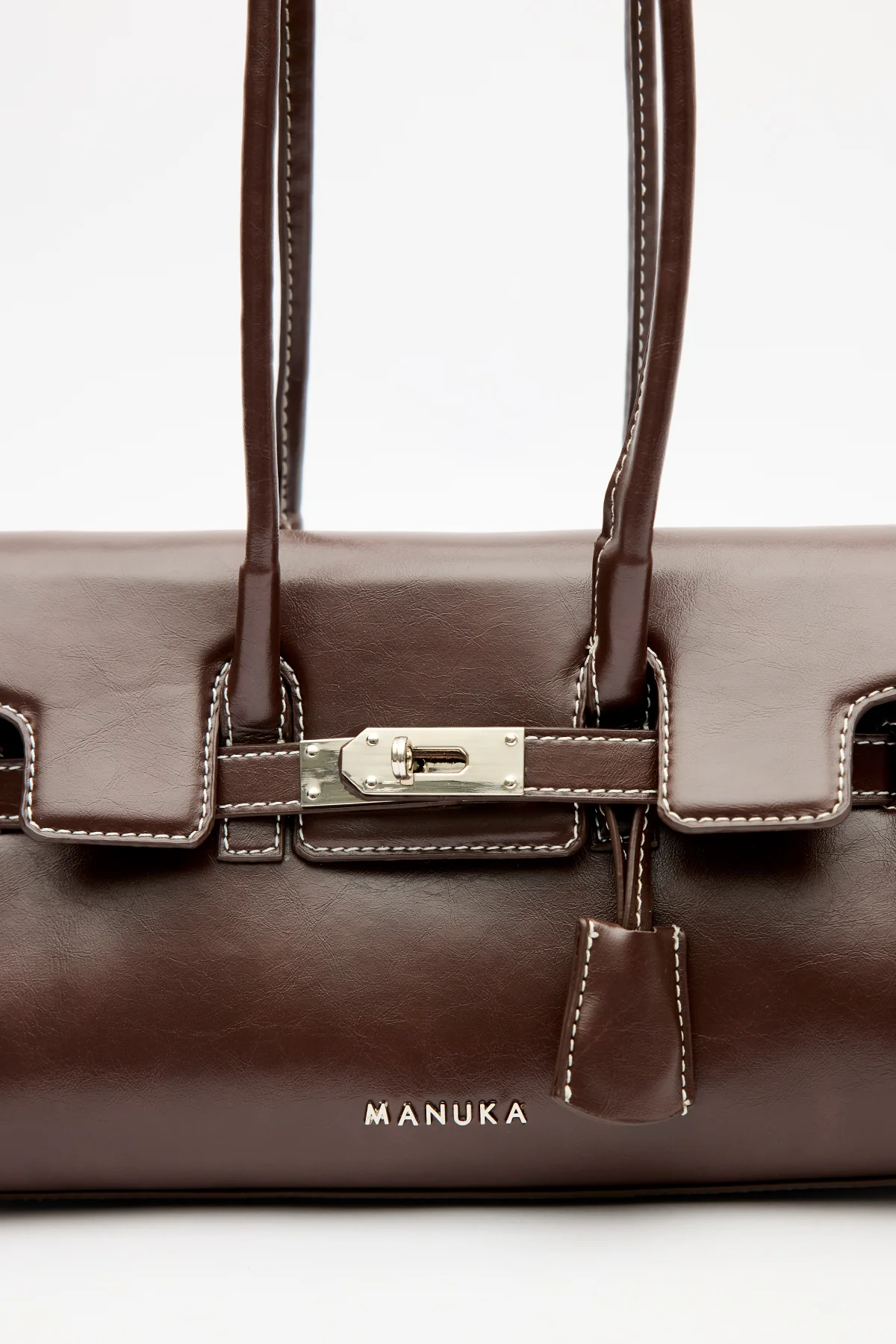 Flap Bag With Buckle Detail Brown - Image 7