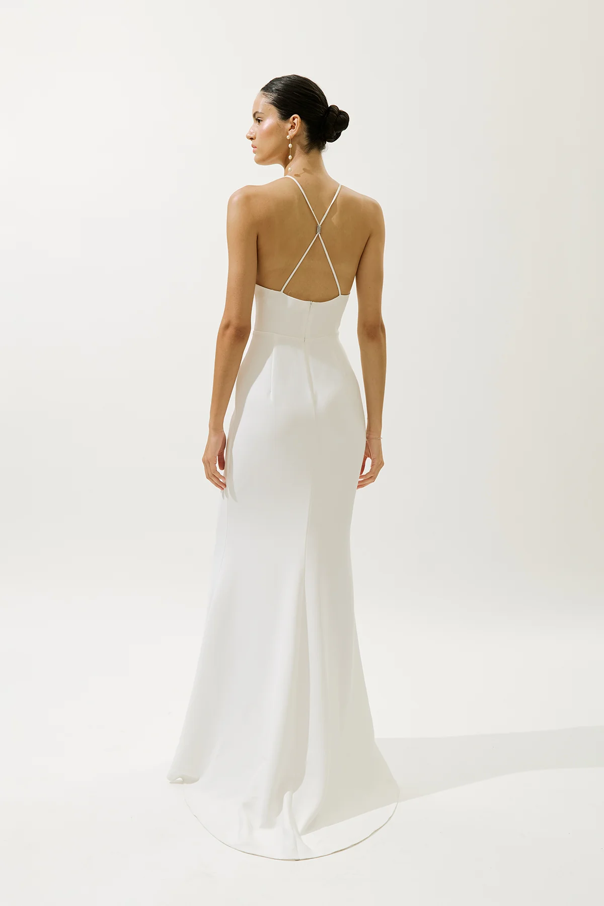 Frances Cape Evening Dress Ecru - Image 10