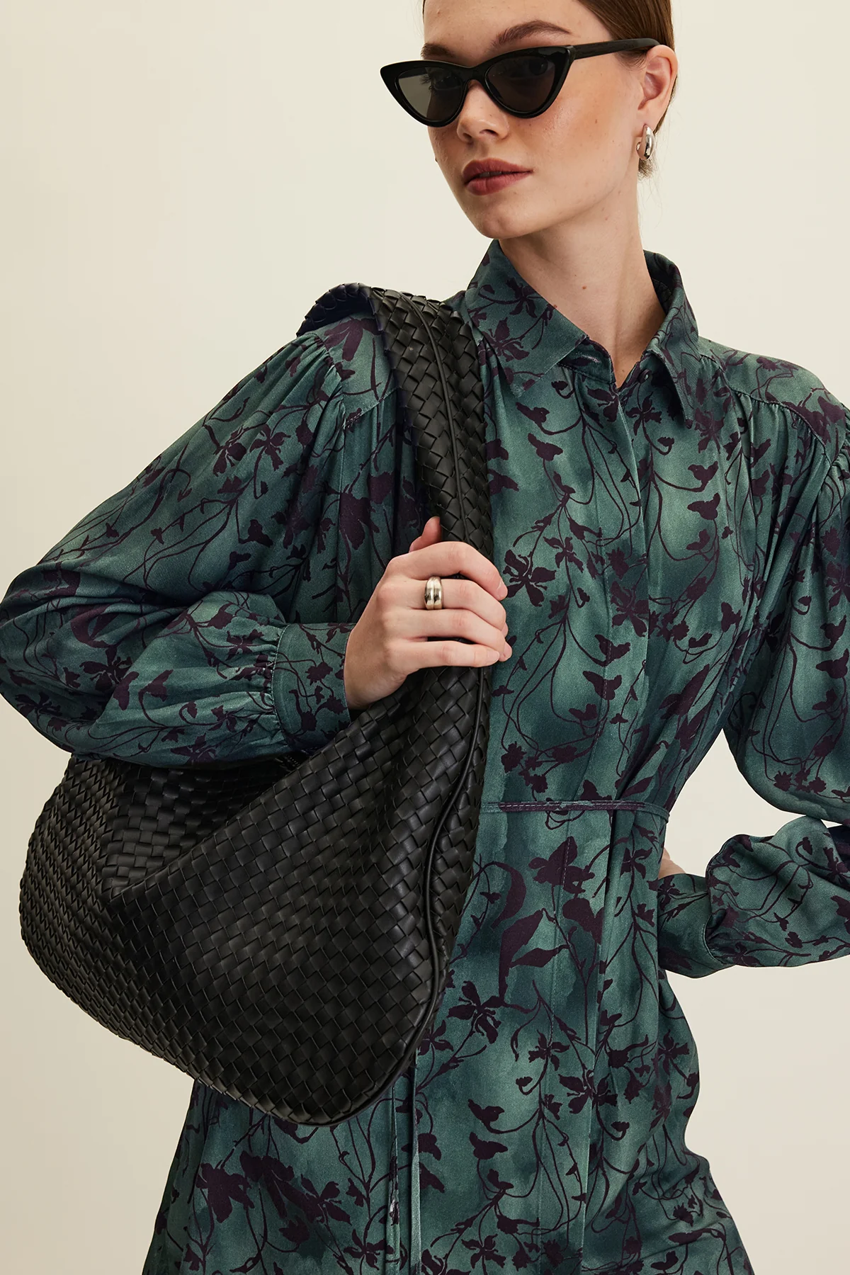 Frances Large Knit Bag Black