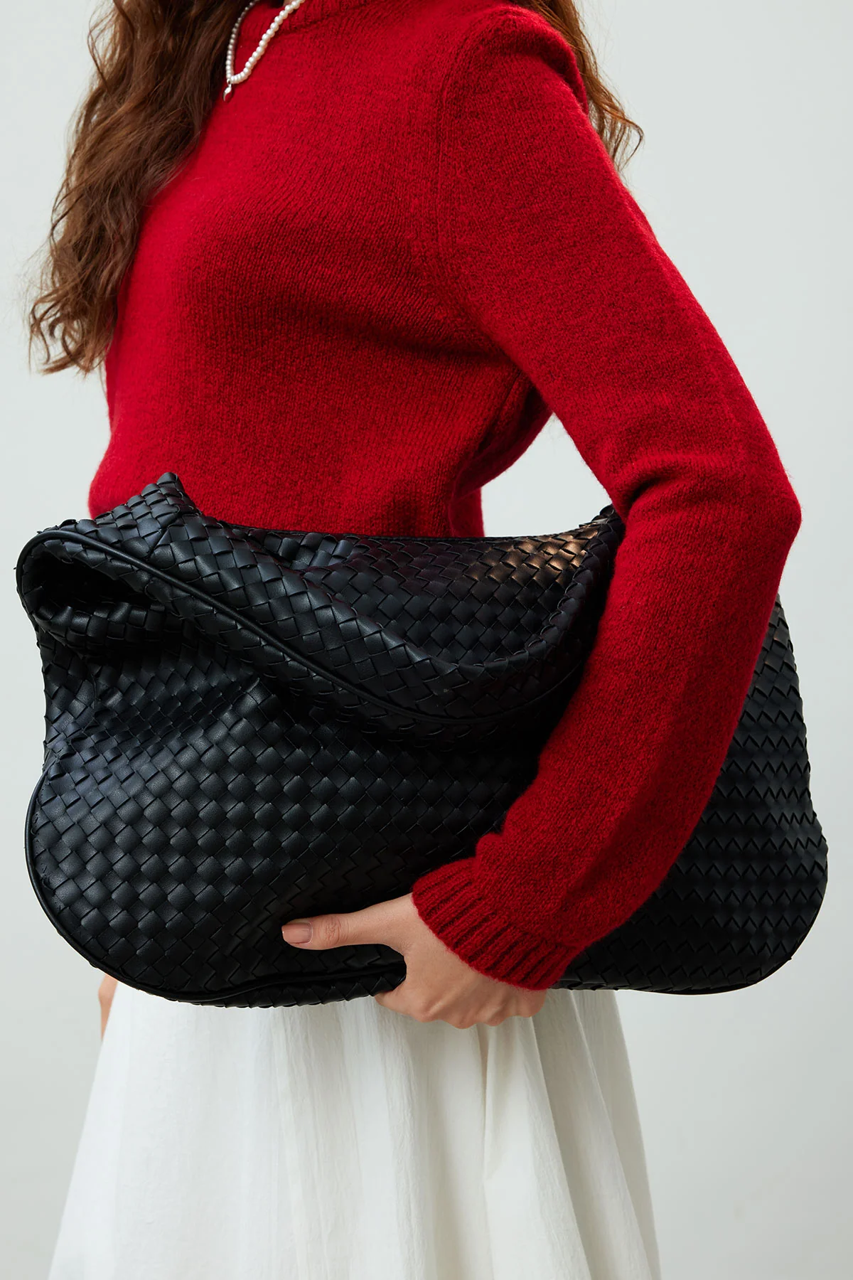 Frances Large Knit Bag Black - Image 3